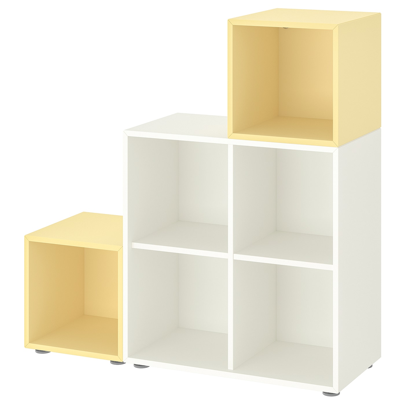 IKEA EKET kombinacja szafek ze stopkami, biały/bladożółty, 105x35x107 cm
