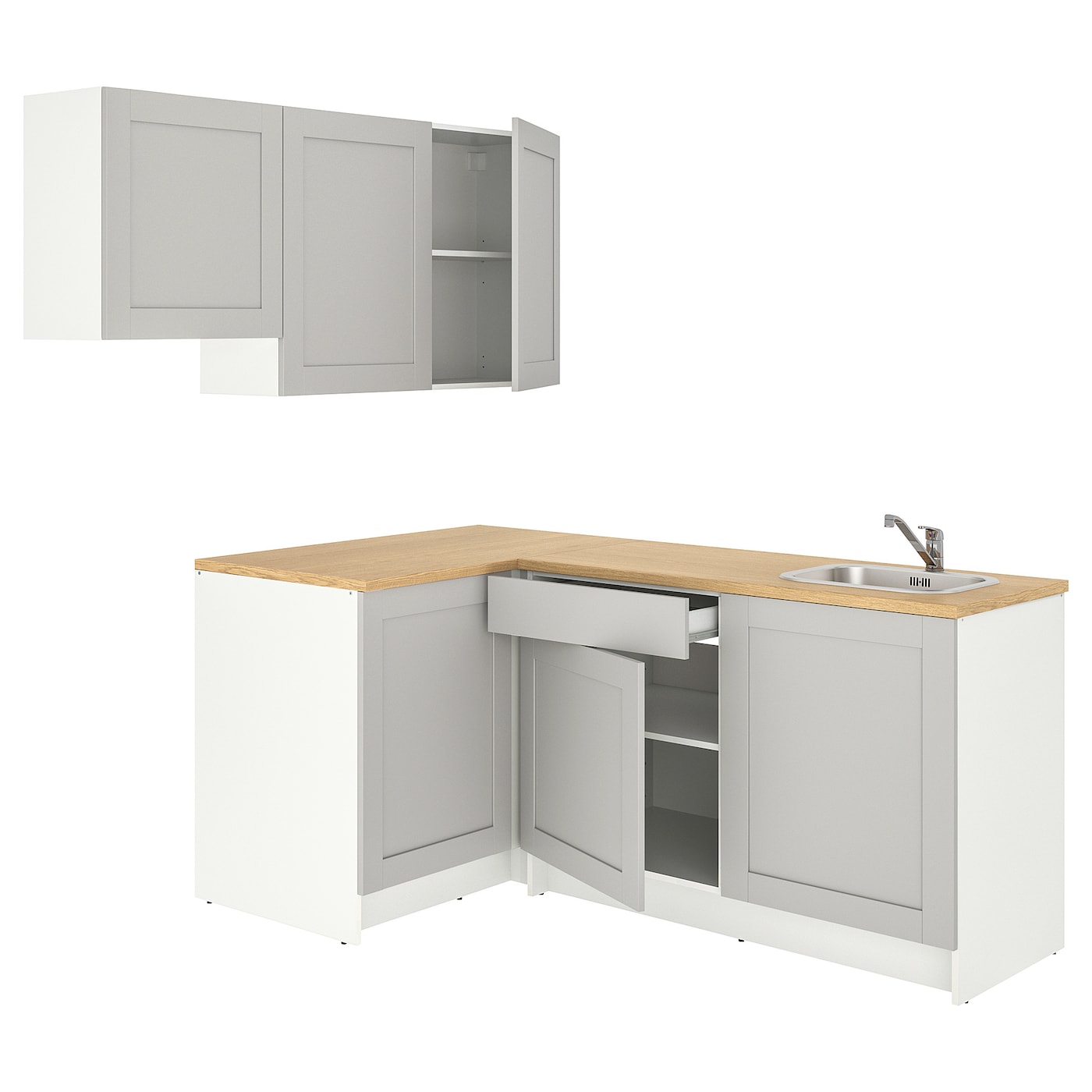 IKEA KNOXHULT kuchnia narożna, szary, 182x183x220 cm