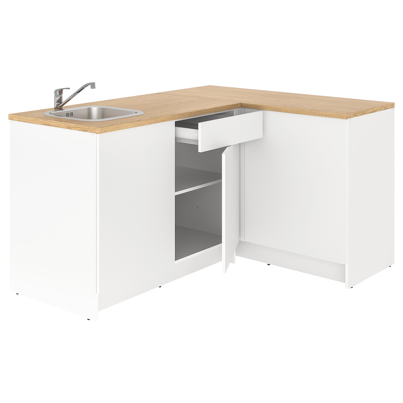 IKEA KNOXHULT kuchnia narożna, biały, 183x122x91 cm