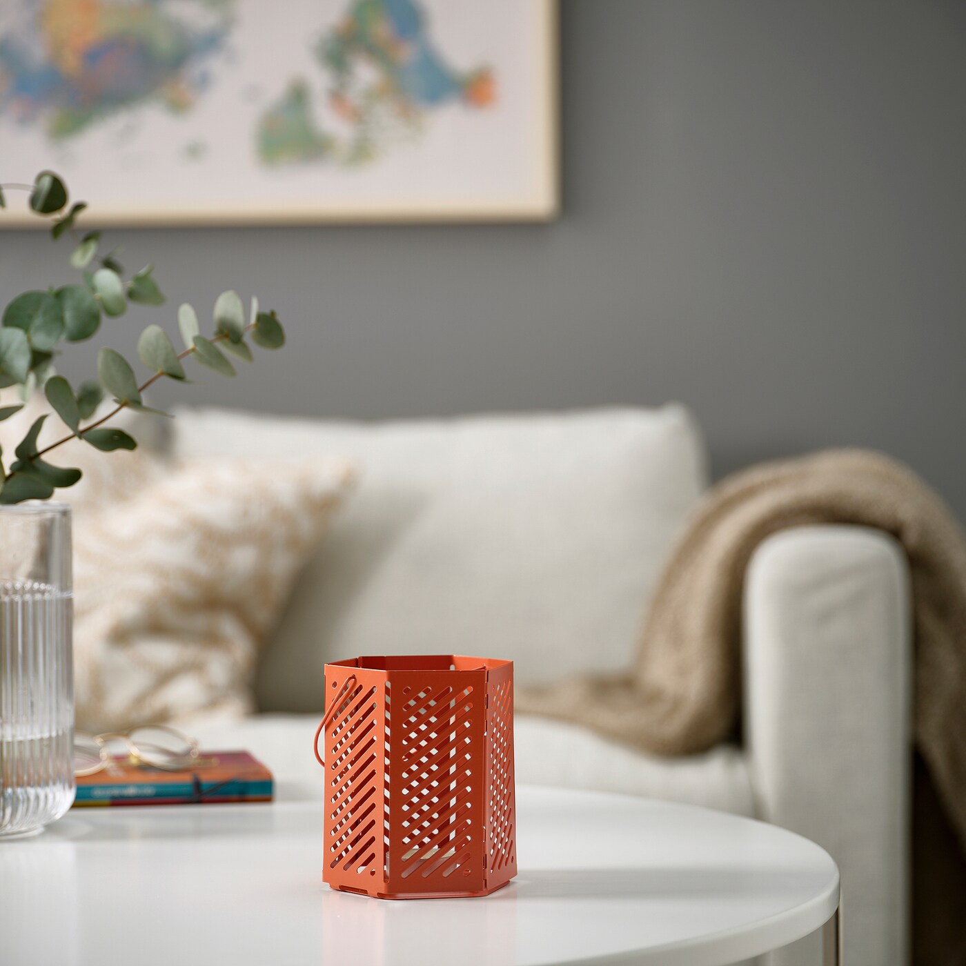 IKEA VÅRSYREN latarenka, brązowopomarańczowy, 12 cm