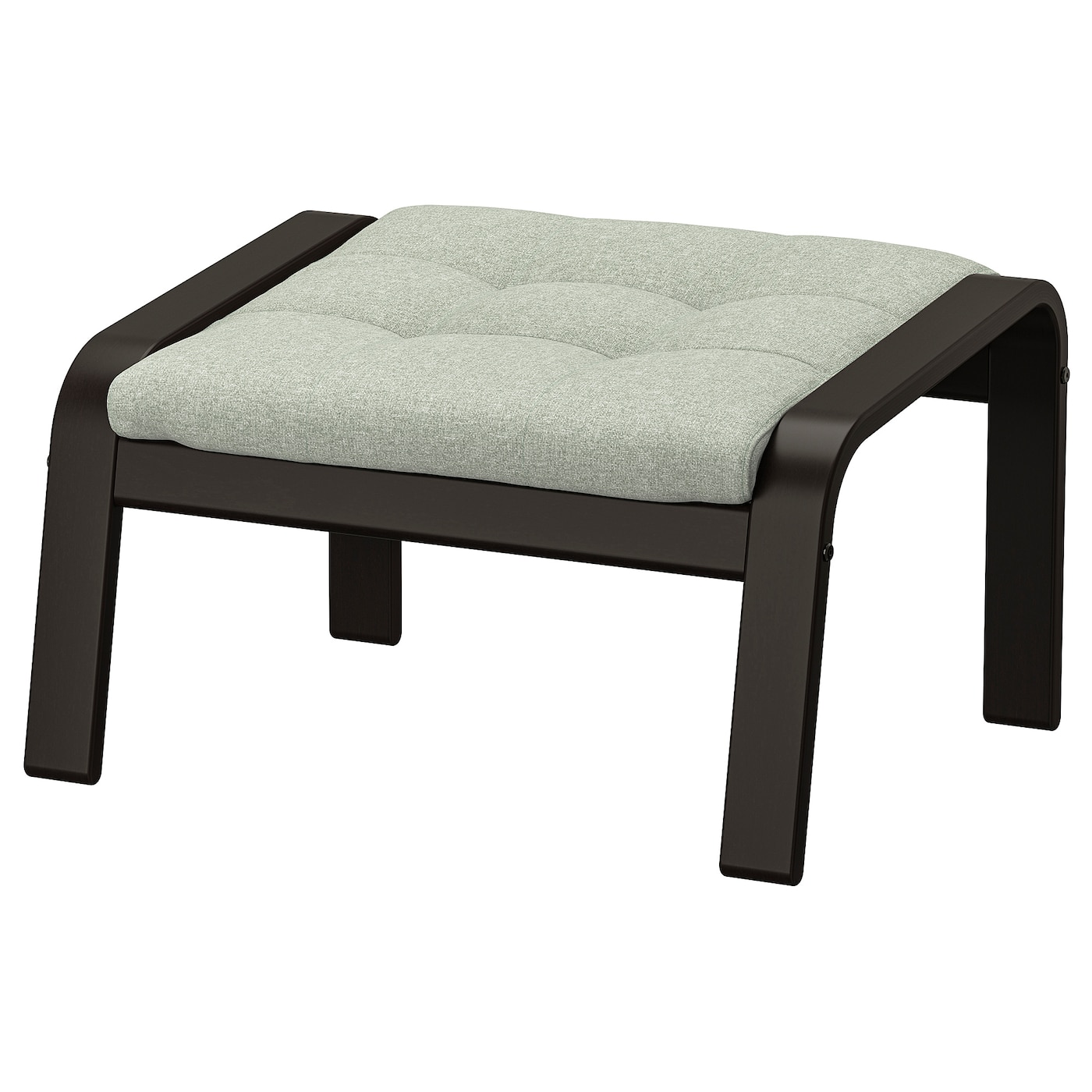 IKEA POÄNG podnóżek, czarnybrąz/Gunnared jasnozielony, Szerokość: 68 cm