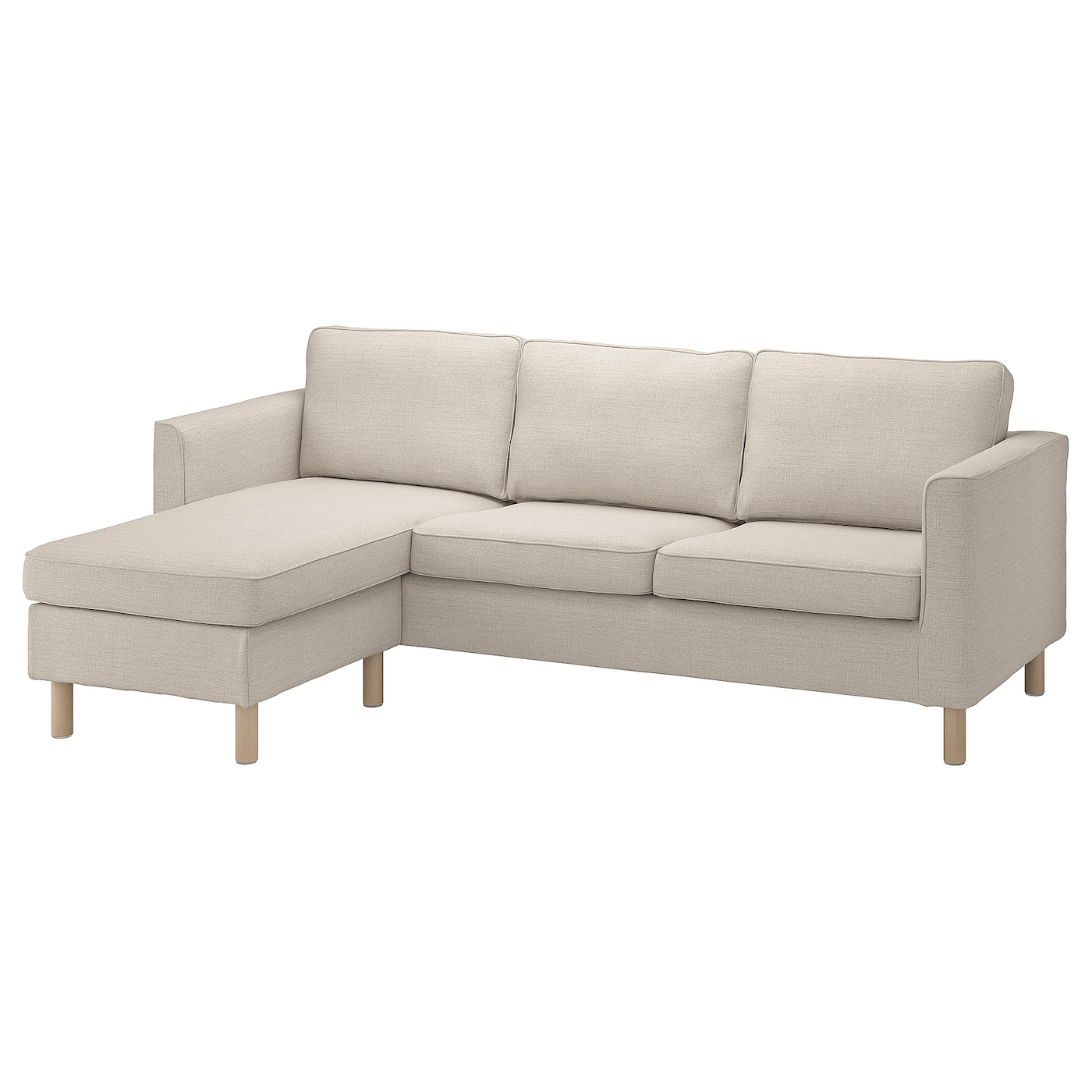 IKEA PÄRUP sofa 3-osobowa z szezlongiem, Gunnared beżowy, Szerokość: 235 cm