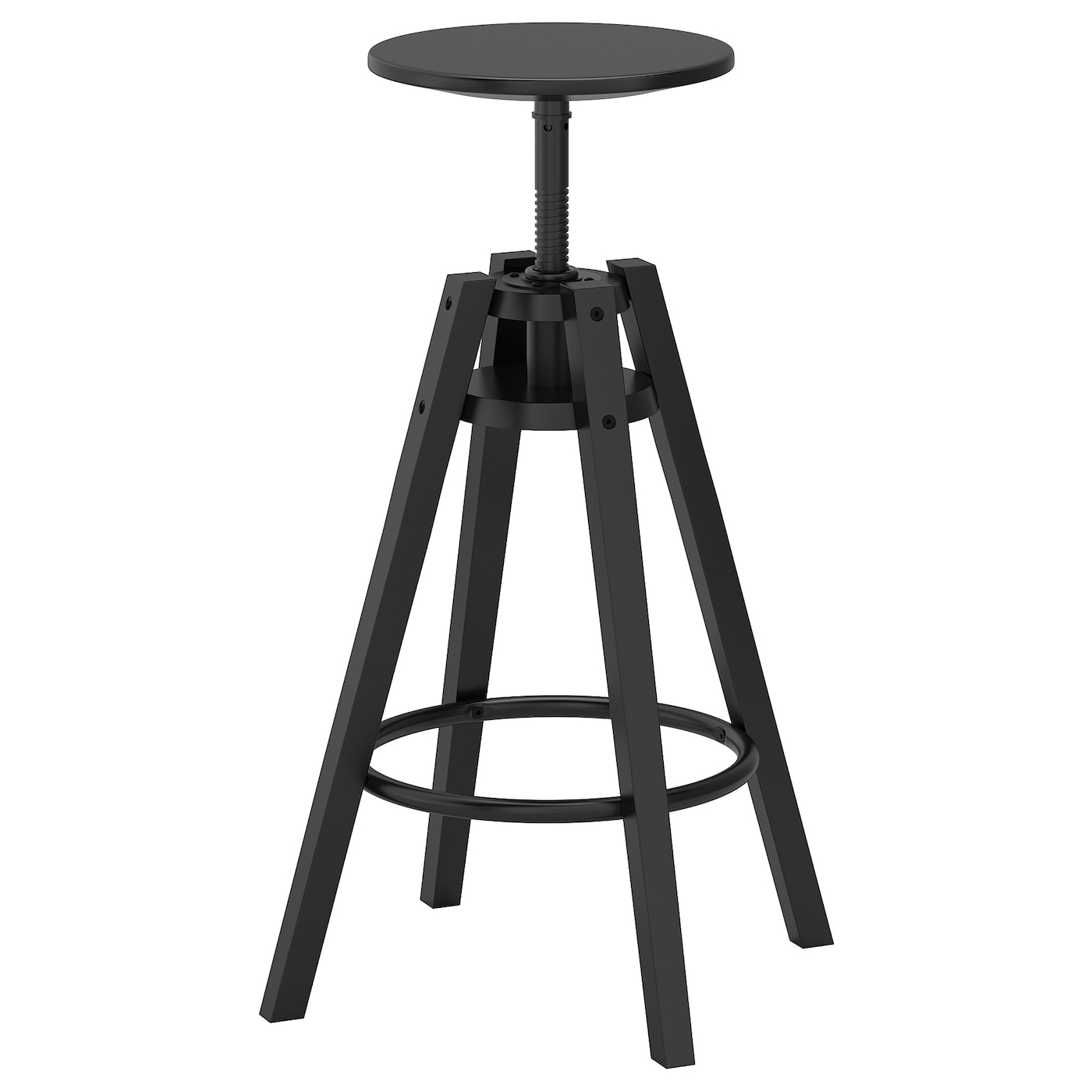 IKEA DALFRED stołek barowy, czarny, 63-74 cm