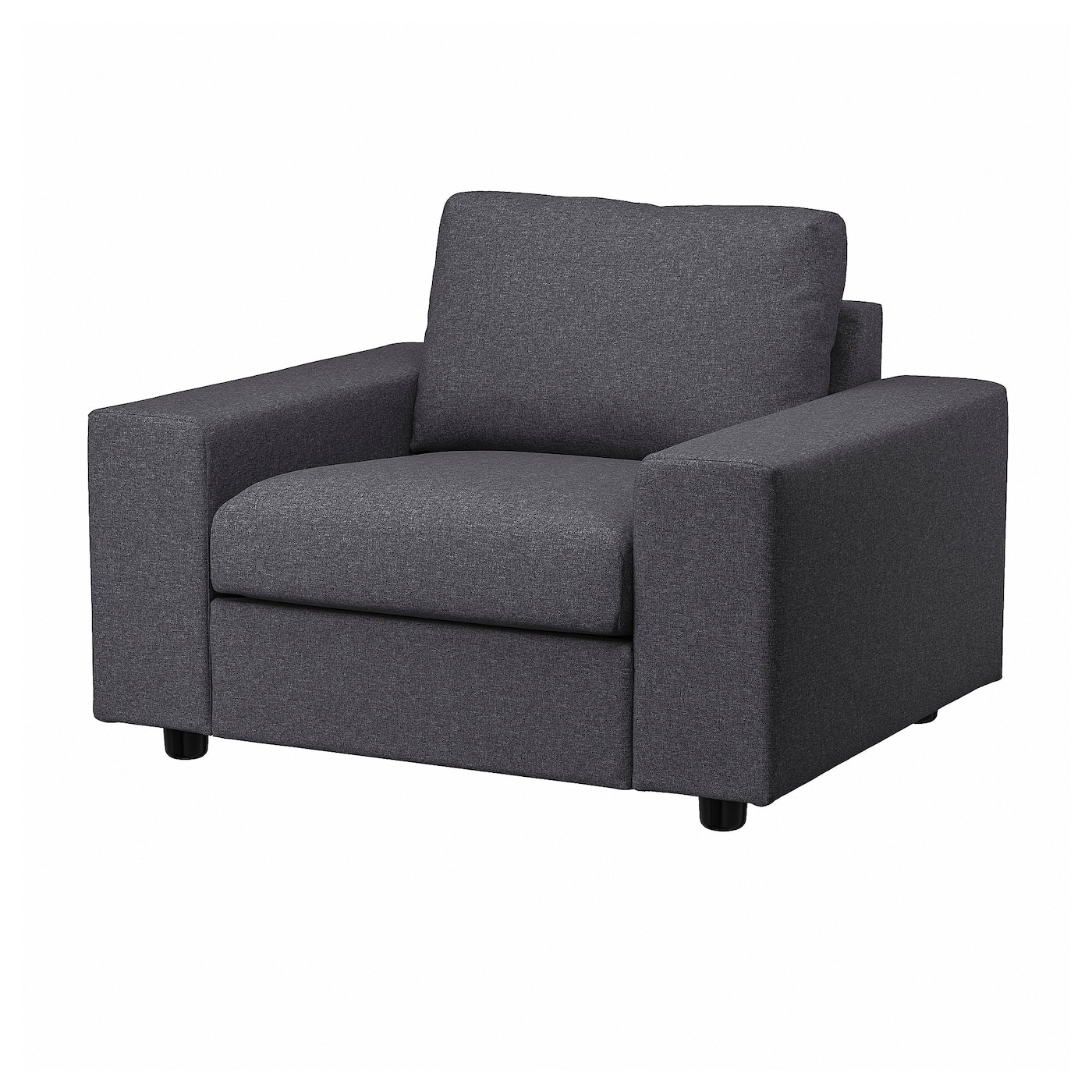 IKEA VIMLE fotel, z szerokimi podłokietnikami/Gunnared średnioszary, Szerokość: 115 cm