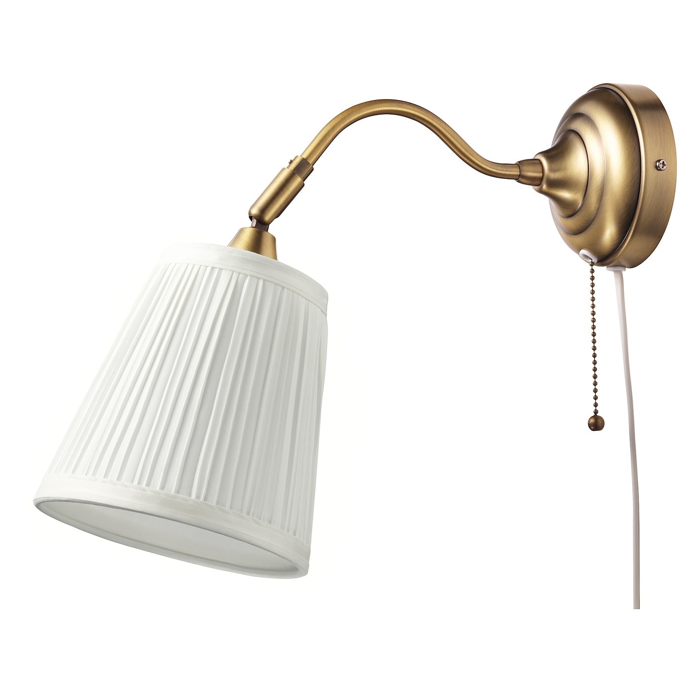 IKEA ÅRSTID lampa ścienna, mosiądz/biały, Maks.: 40 Wat