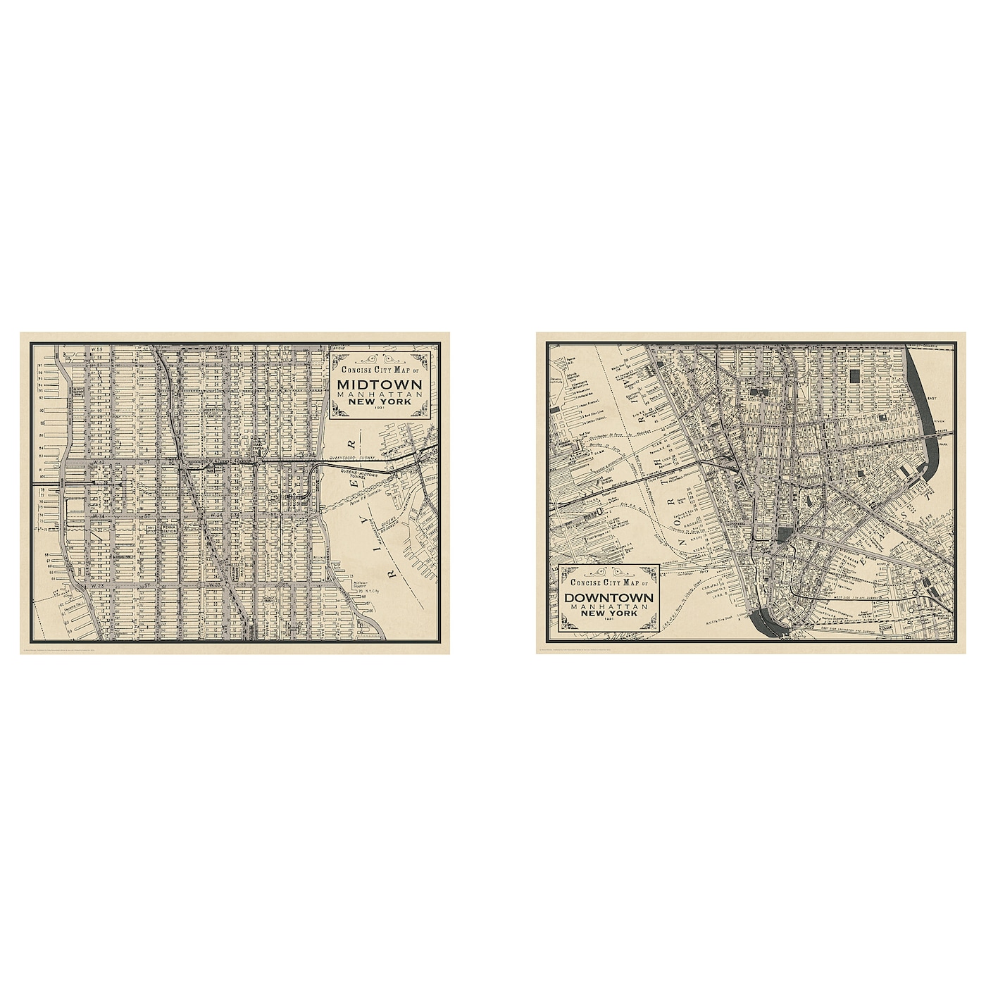 IKEA BILD Plakat, Manhattan mapy, 40x30 cm