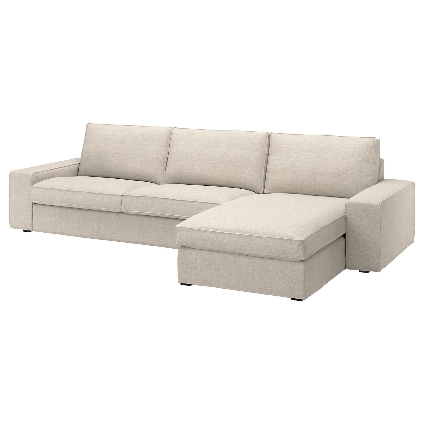 IKEA KIVIK sofa 4-osobowa z szezlongiem, Gunnared beżowy, Maksymalna szerokość: 318 cm