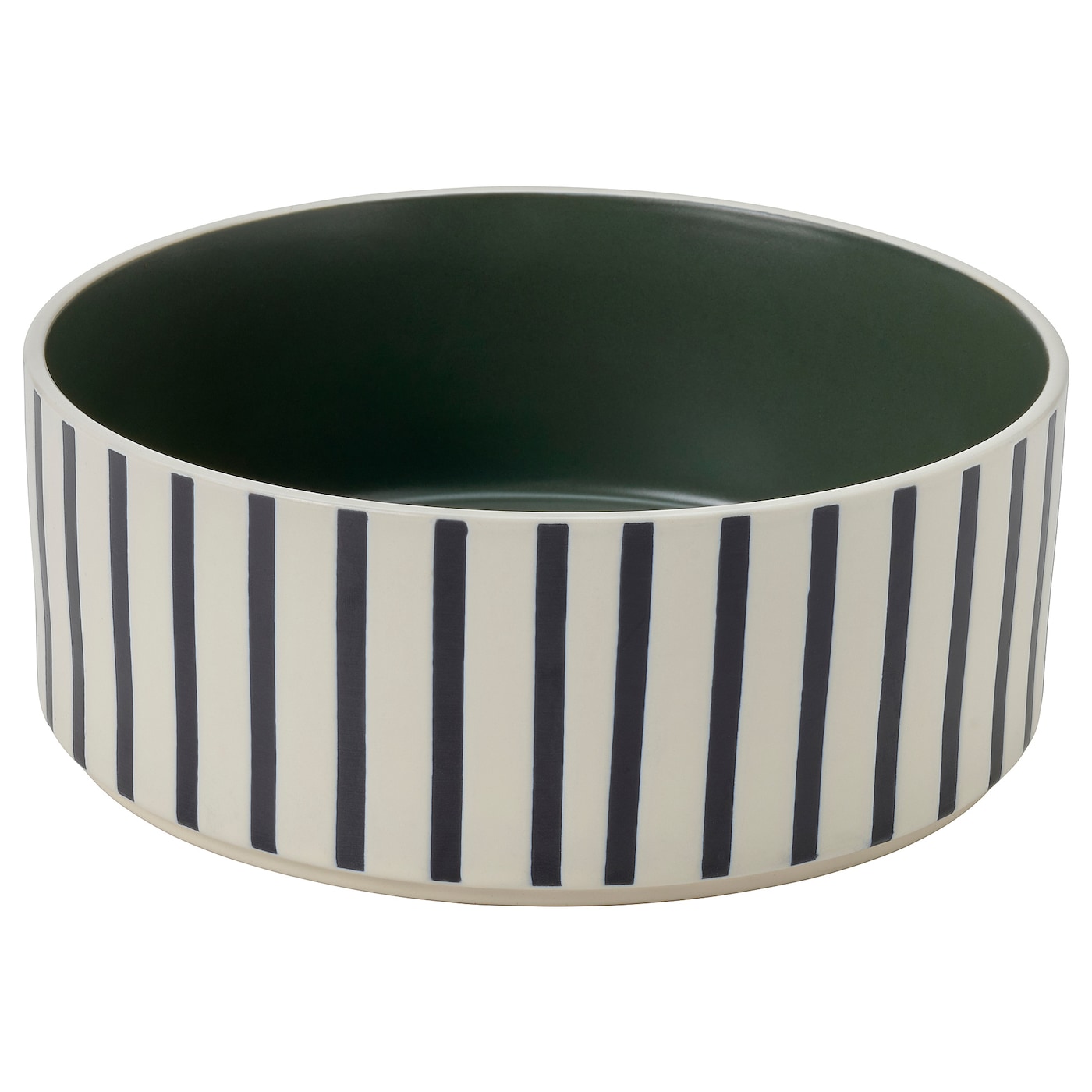 IKEA UTSÅDD miska dla zwierząt, wzór w paski czarnoniebieski/szarozielony, 19 cm