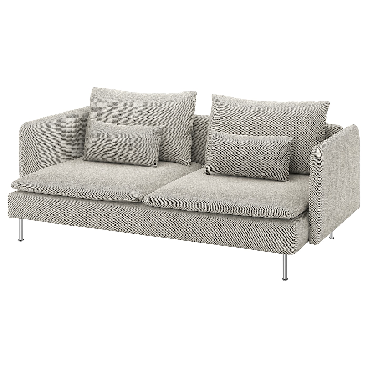 IKEA SÖDERHAMN sofa 3-osobowa, Viarp beż/brąz, Wysokość z poduchami oparcia: 83 cm
