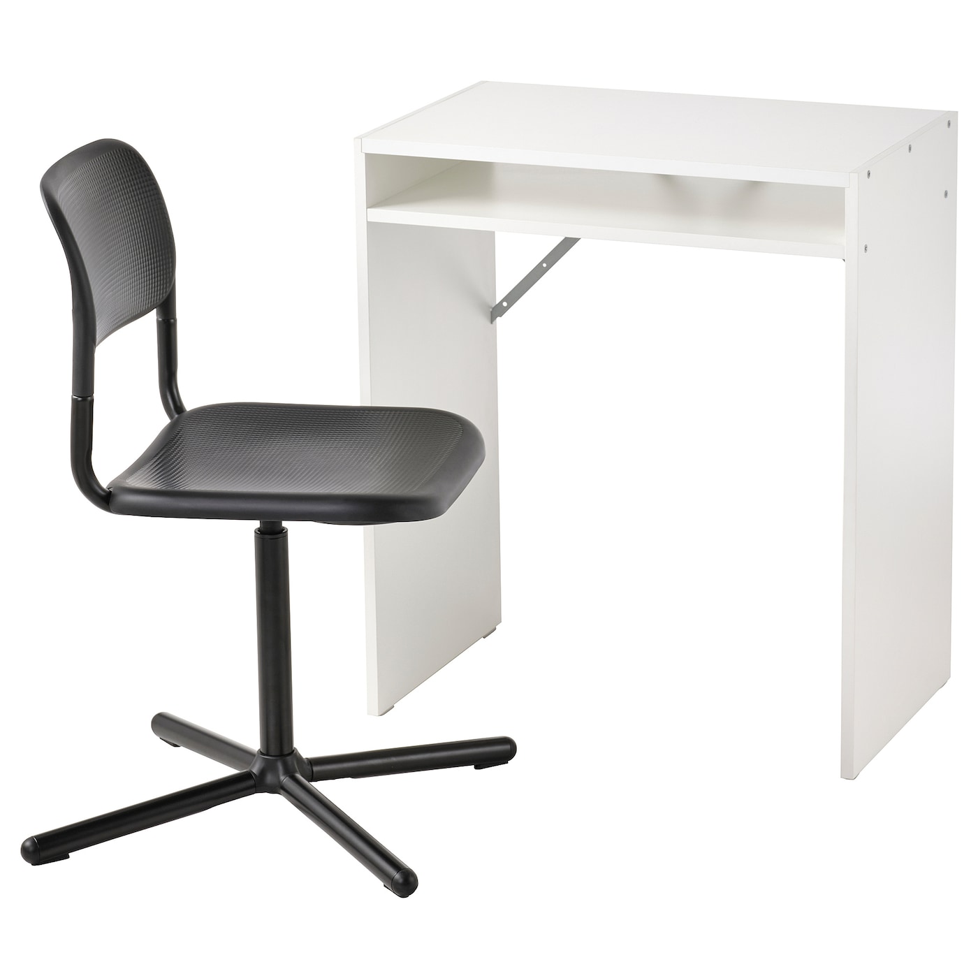 IKEA TORALD / SMÄLLEN biurko i krzesło, biały/czarny