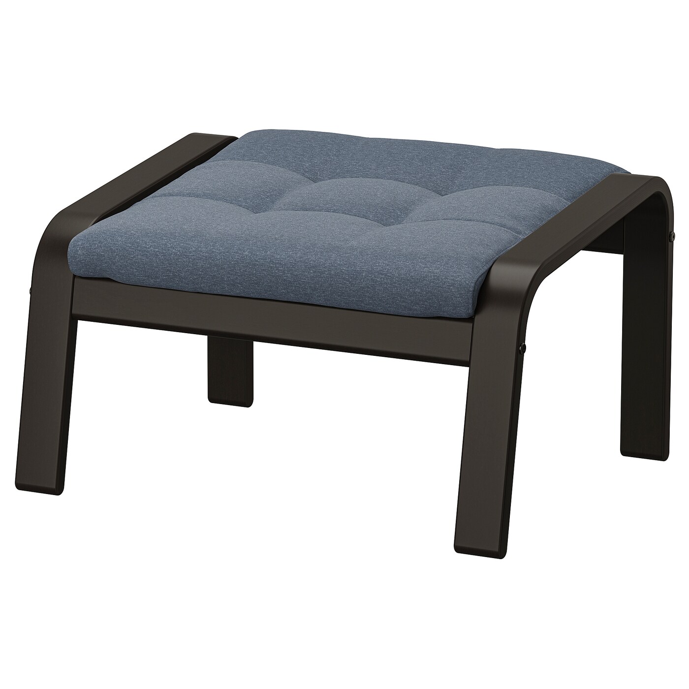IKEA POÄNG podnóżek, czarnybrąz/Gunnared niebieski, Szerokość: 68 cm
