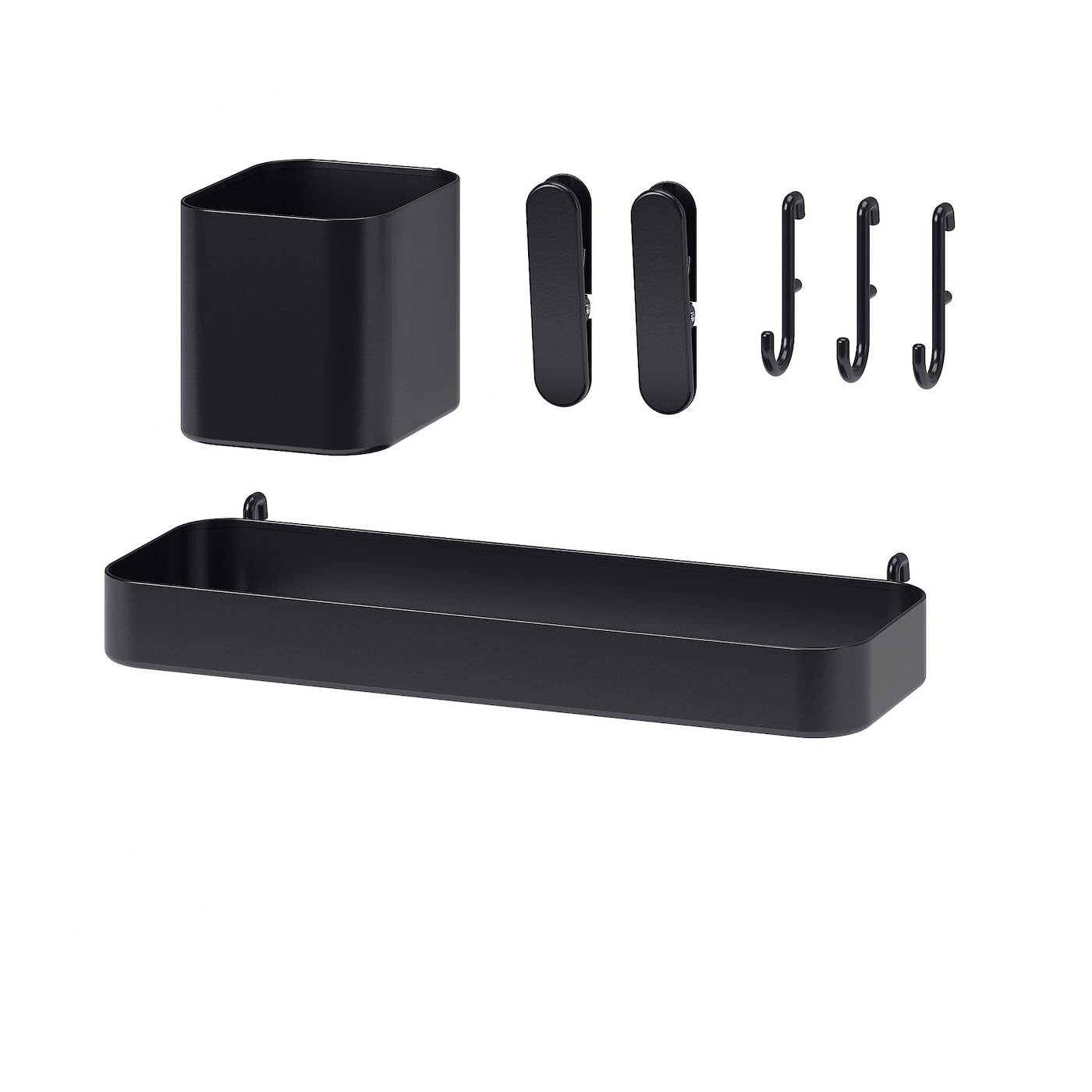 IKEA SKÅDIS 7-elementowy zestaw akcesoriów, czarny