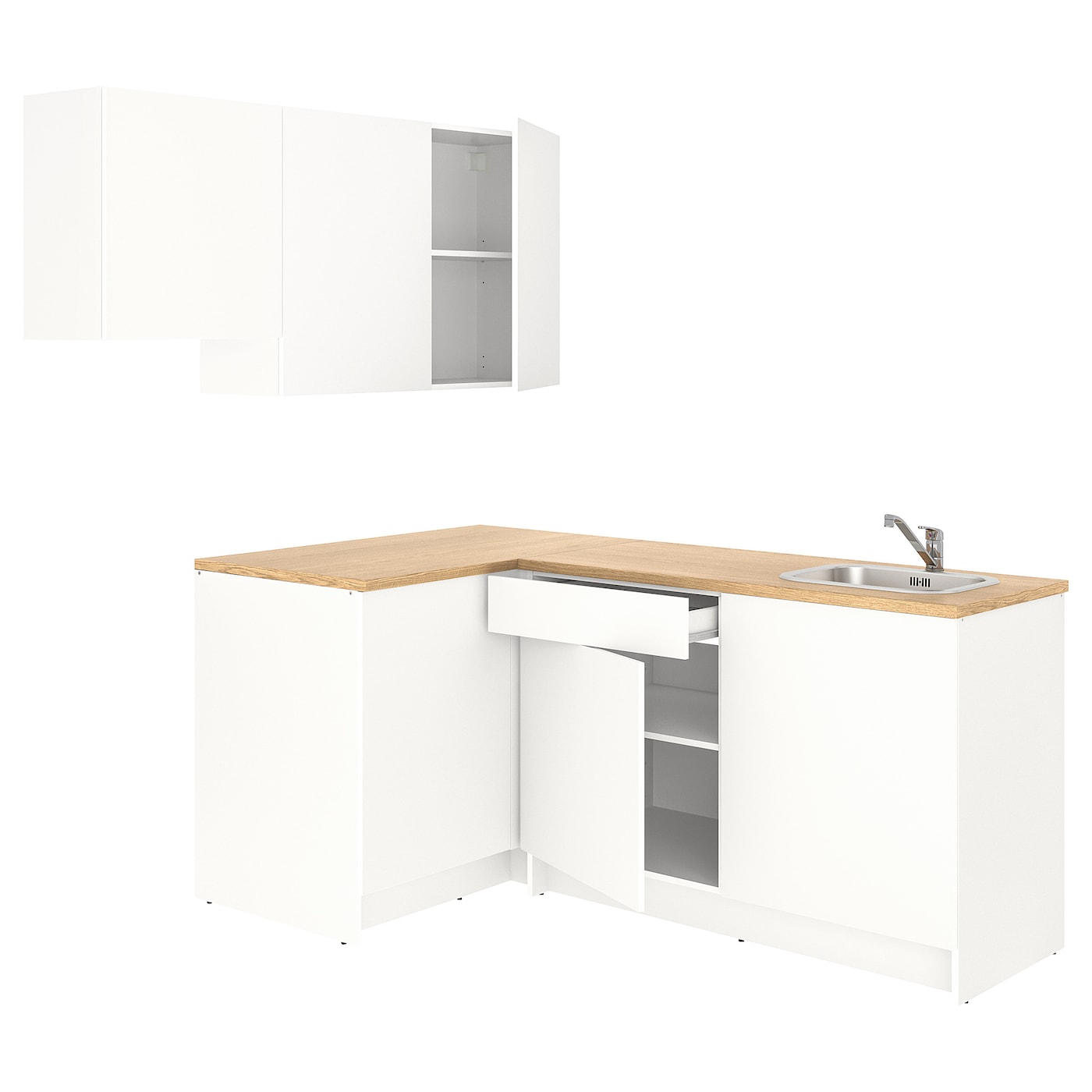 IKEA KNOXHULT kuchnia narożna, biały, 182x183x220 cm