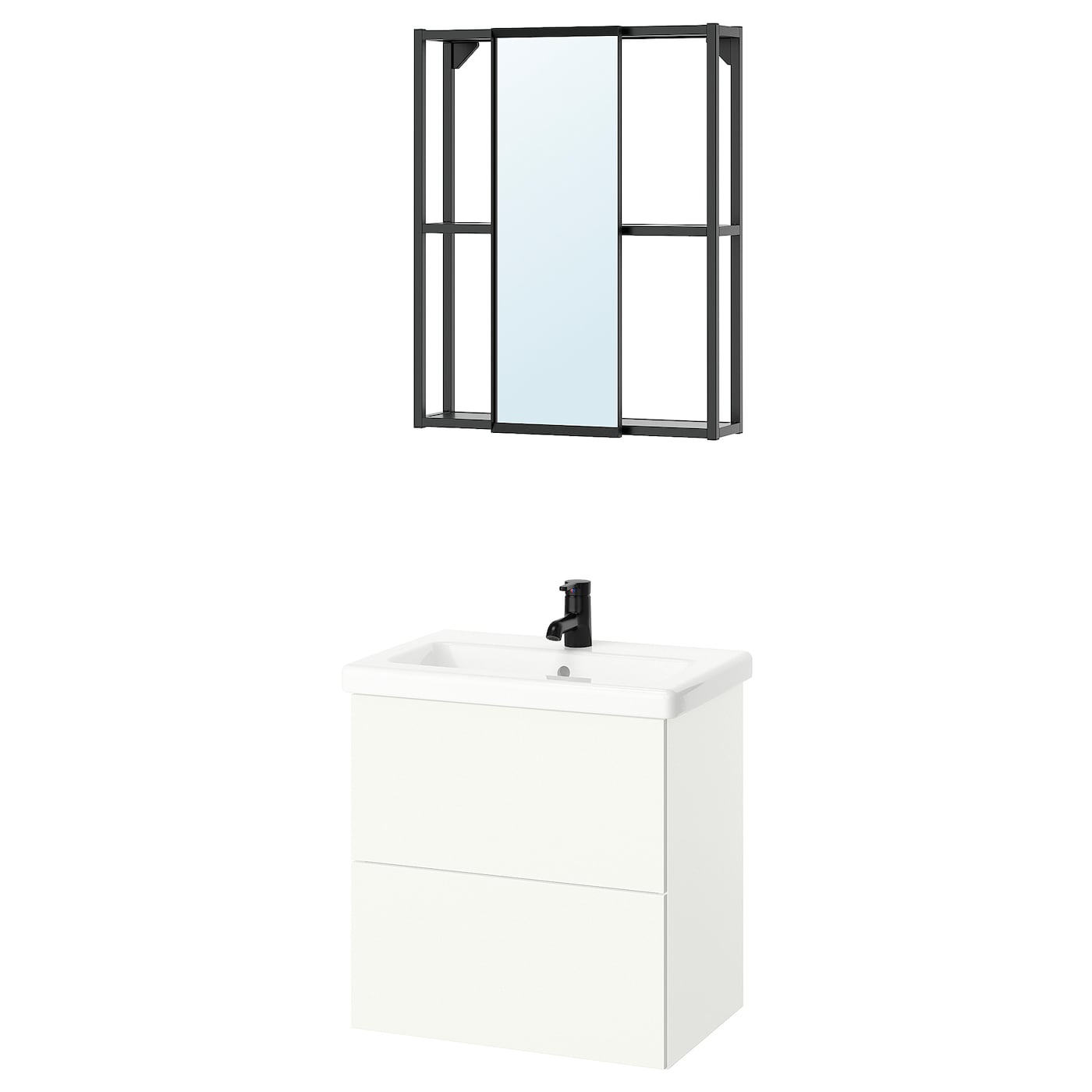 IKEA ENHET łazienka, antracyt/biały, 64x43x65 cm