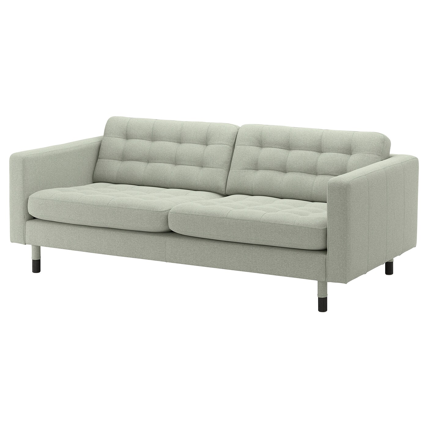 IKEA LANDSKRONA sofa 3-osobowa, Gunnared jasnozielony/drewno/czarny, Szerokość: 204 cm