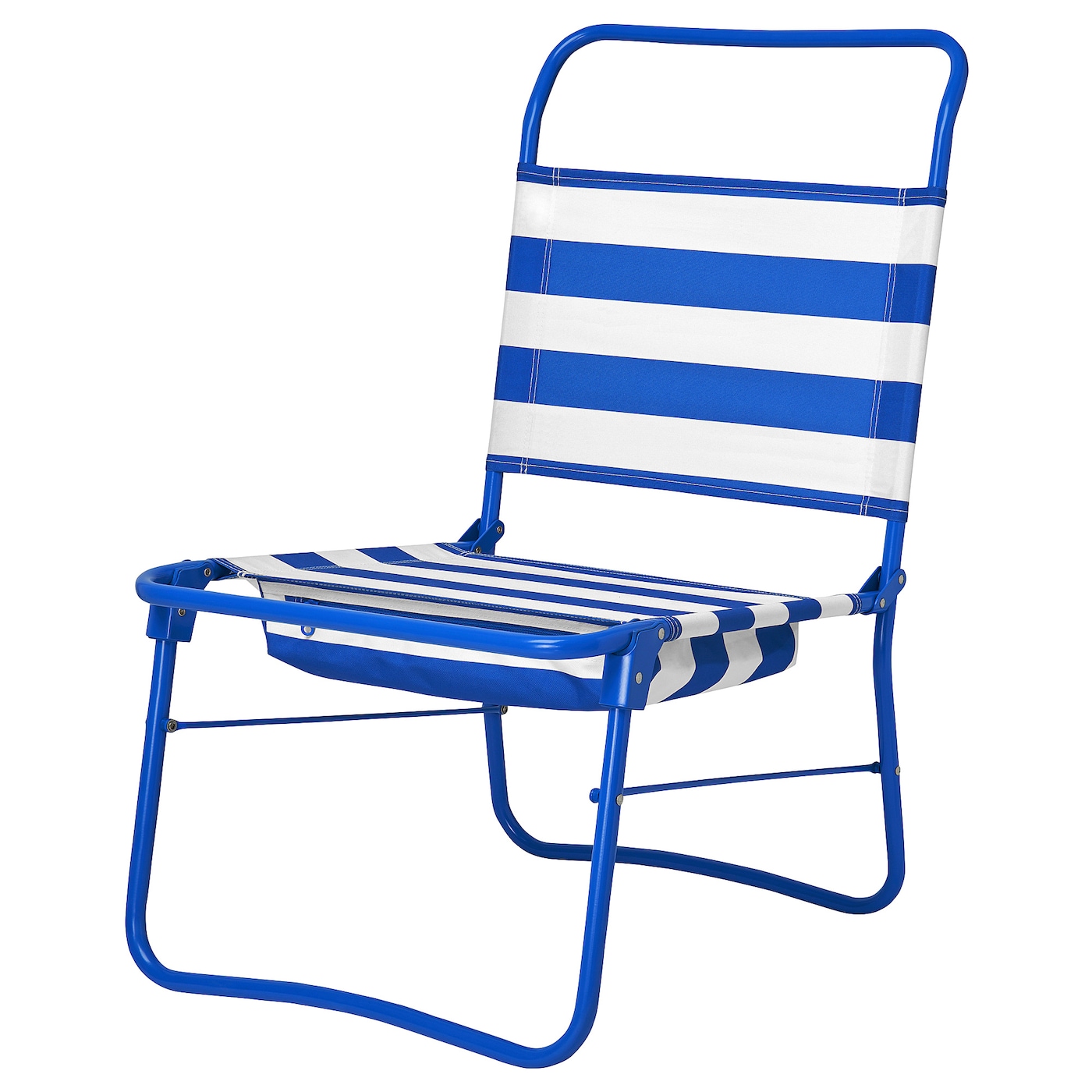 IKEA STRANDÖN krzesło plażowe, niebieski/biały, Szerokość: 44 cm