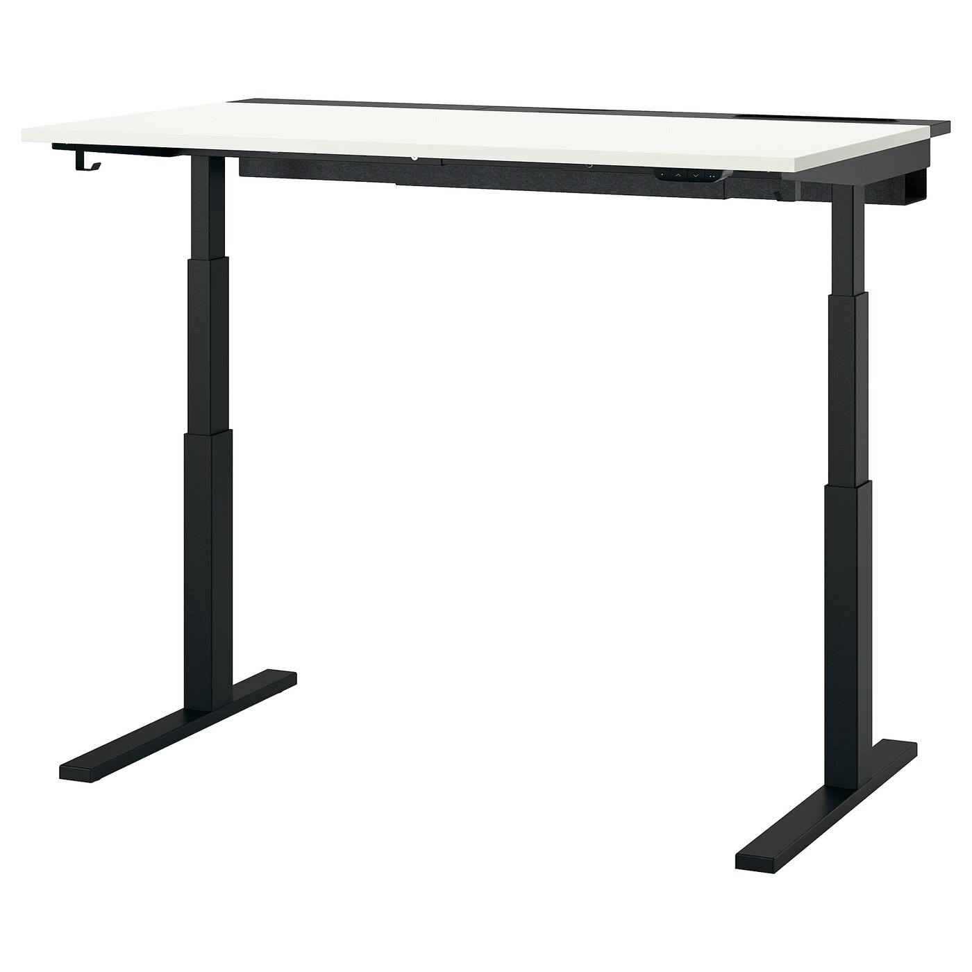IKEA MITTZON biurko z regulacją wysokości, elektryczny biały/czarny, 140x80 cm