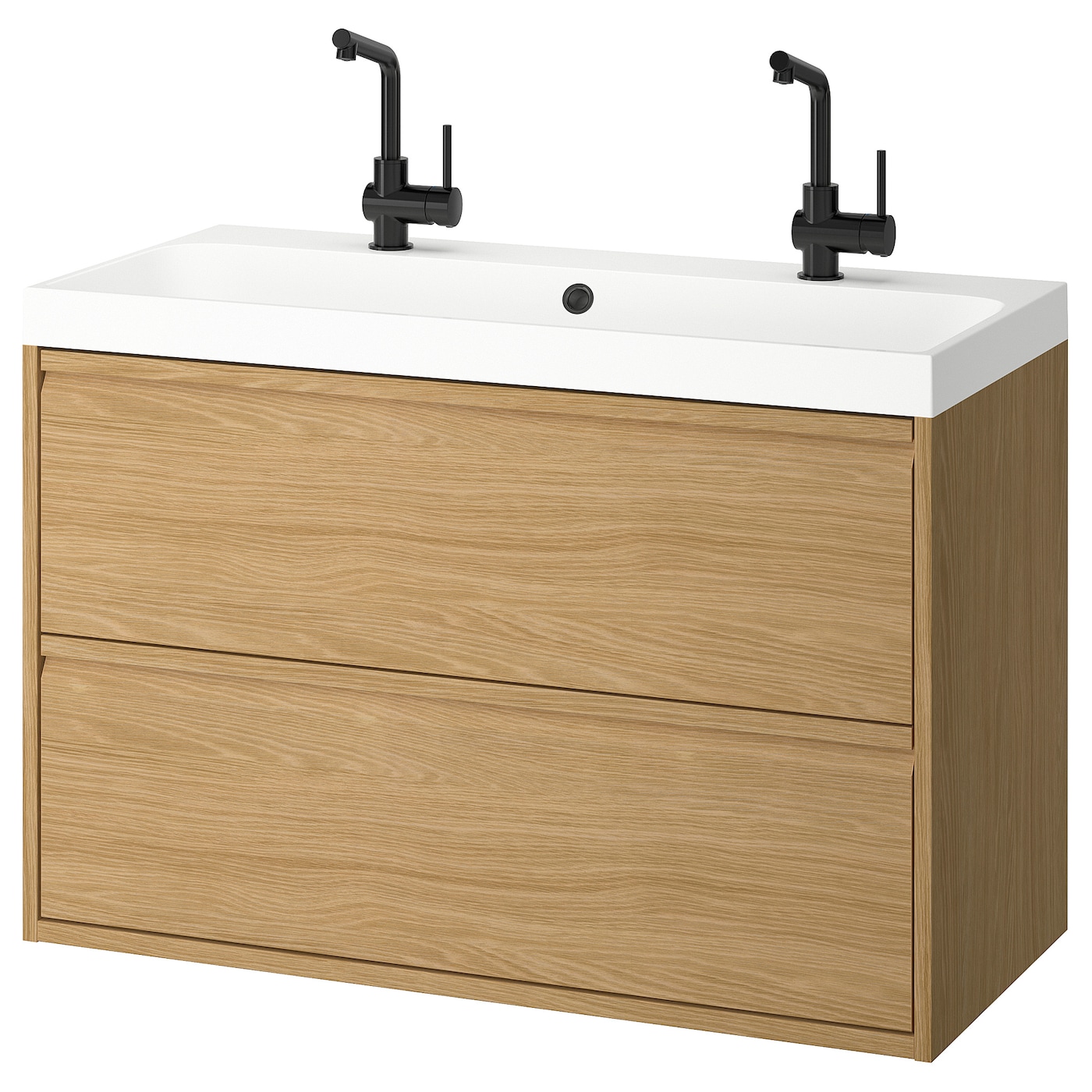 IKEA ÄNGSJÖN / BACKSJÖN szaf umyw z szufladami/umyw/baterie, imit. dębu, 100x48x69 cm