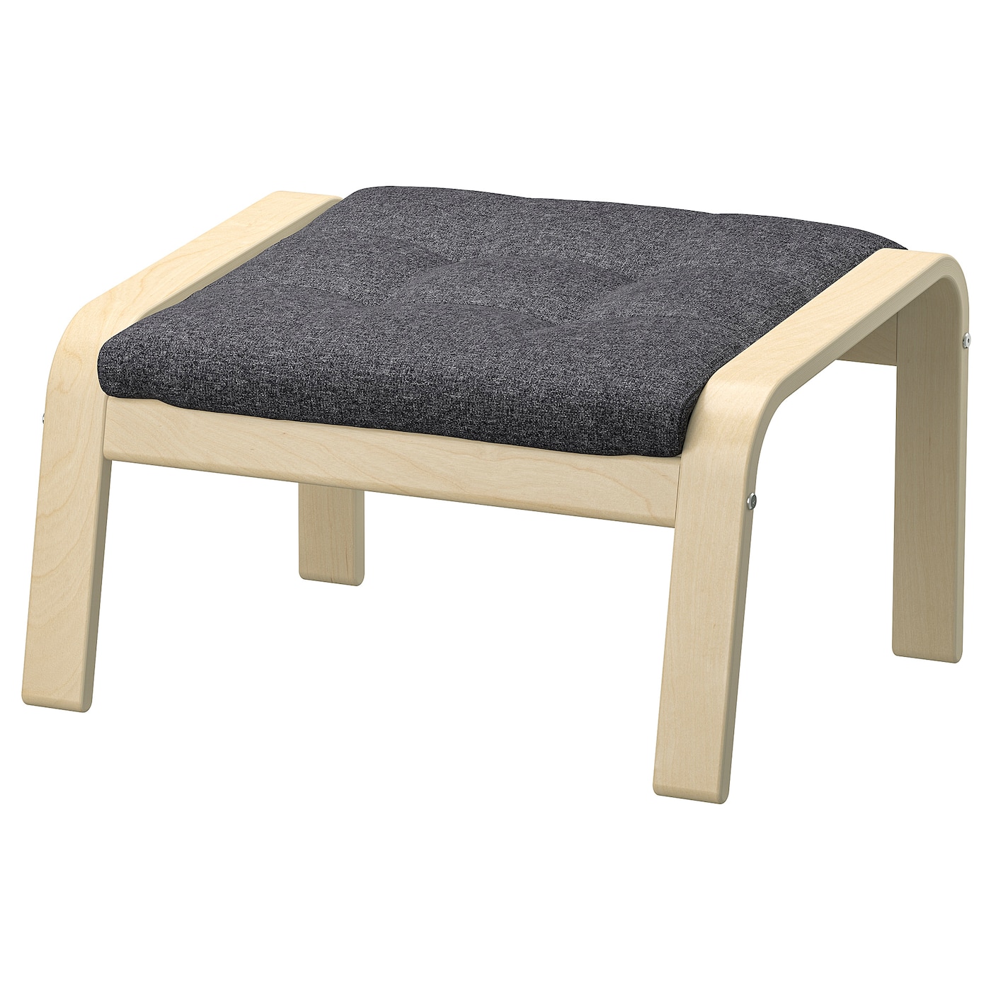 IKEA POÄNG podnóżek, okl brzoz/Gunnared ciemnoszary, Szerokość: 68 cm
