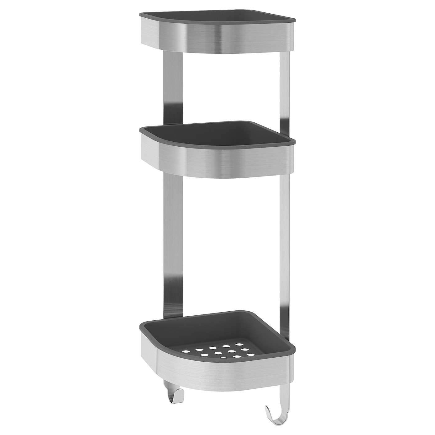 IKEA BROGRUND półka ścienna narożna, stal nierdz, 19x58 cm