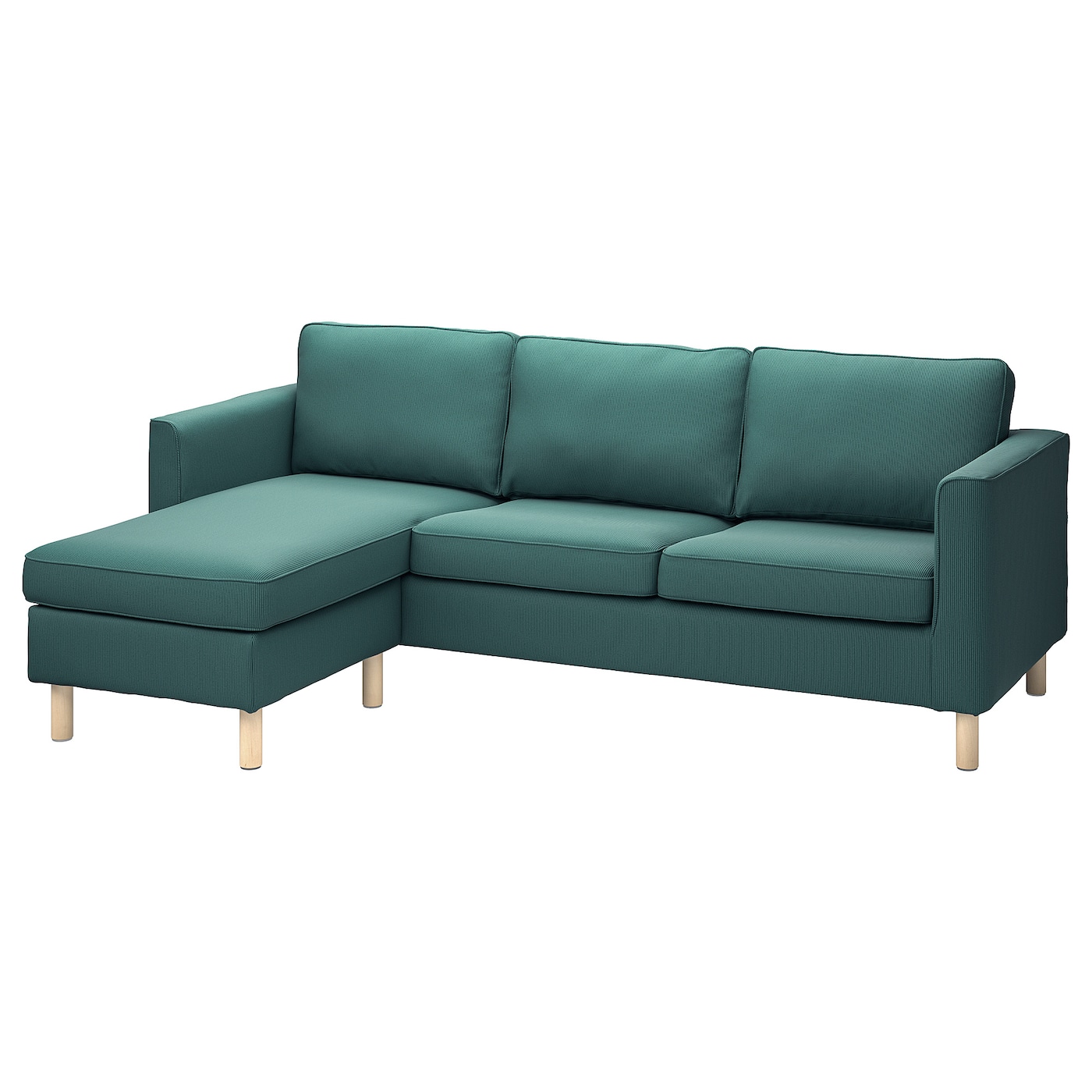 IKEA PÄRUP sofa 3-osobowa z szezlongiem, Kelinge szaroturkusowy, Szerokość: 235 cm