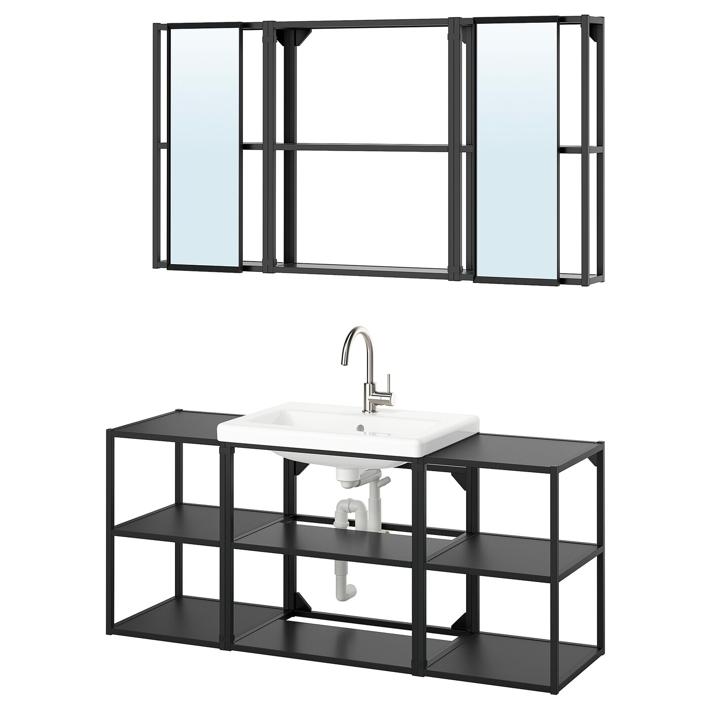 IKEA ENHET łazienka, antracyt, 140x43x65 cm