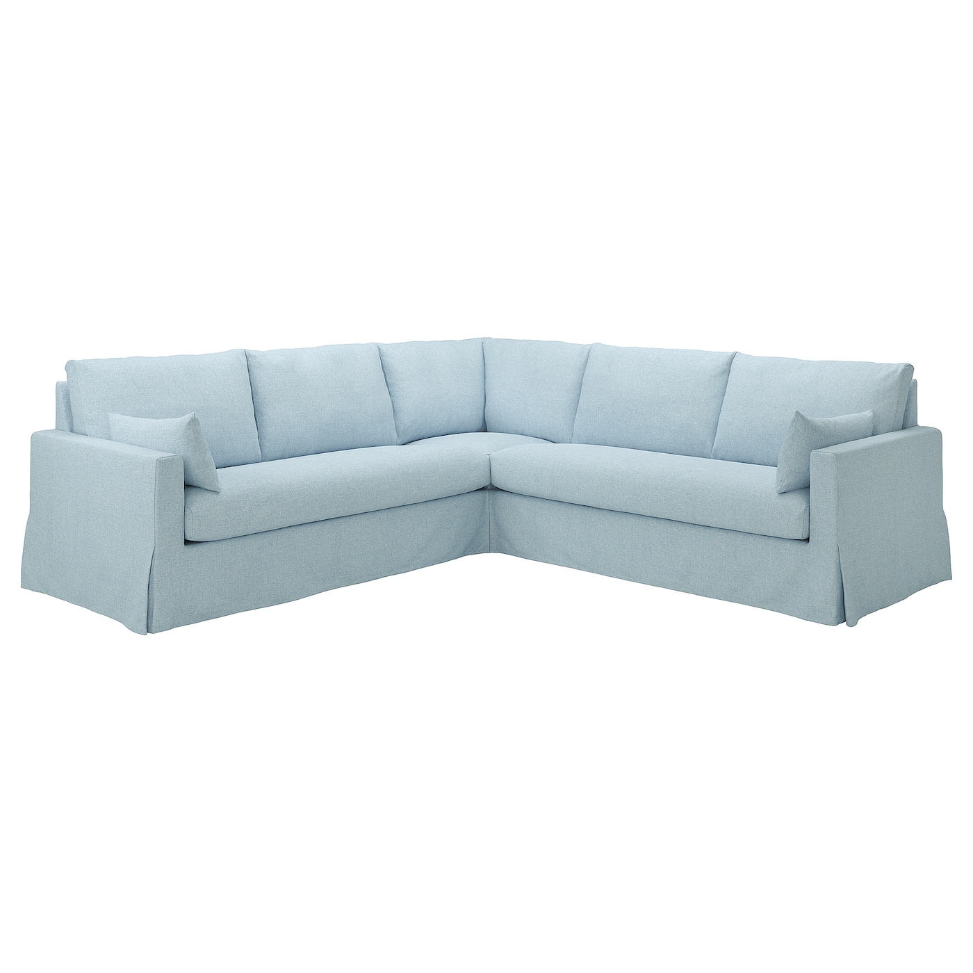 IKEA HYLTARP sofa narożna 4-osobowa, Kilanda bladoniebieski, Wysokość podłokietnika: 63 cm