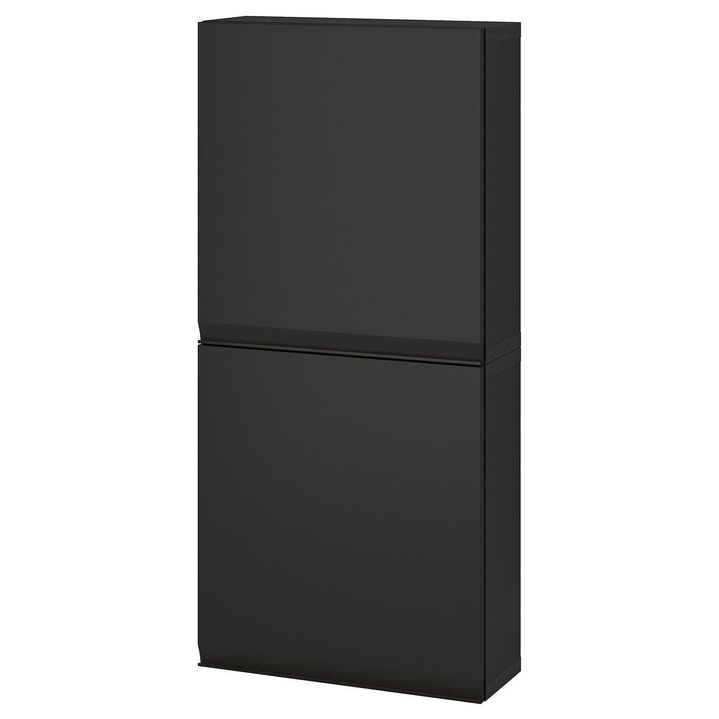 IKEA BESTÅ szafka śc/2 drzwi, czarnybrąz/Hammarsmed antracyt, 60x22x128 cm