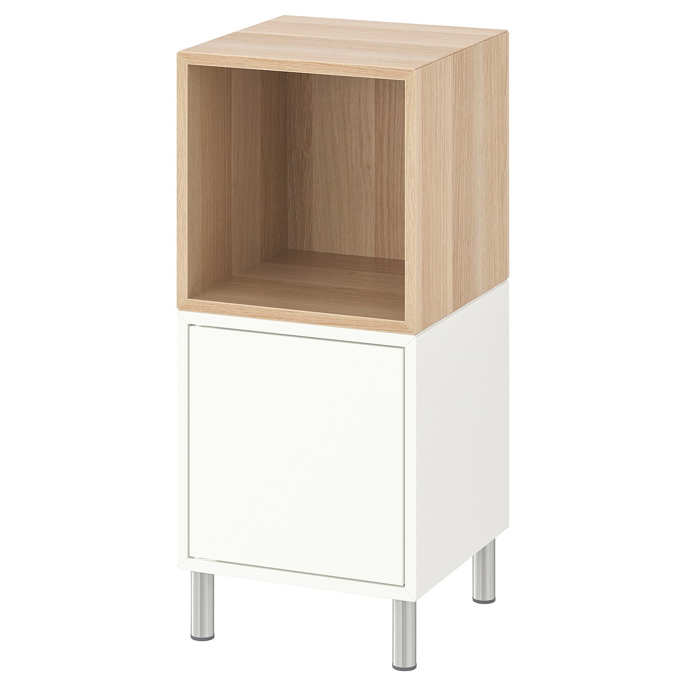 IKEA EKET kombinacja szafek z nóżkami, biały/imitacja dębu bejcowanego na biało, 35x35x80 cm