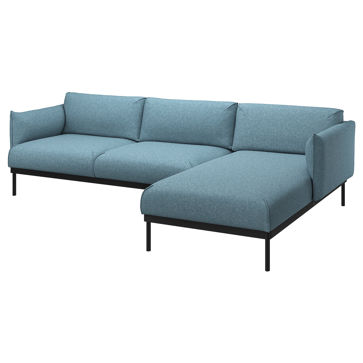 IKEA ÄPPLARYD sofa 3-osobowa z szezlongiem, Gunnared jasnoniebieski
