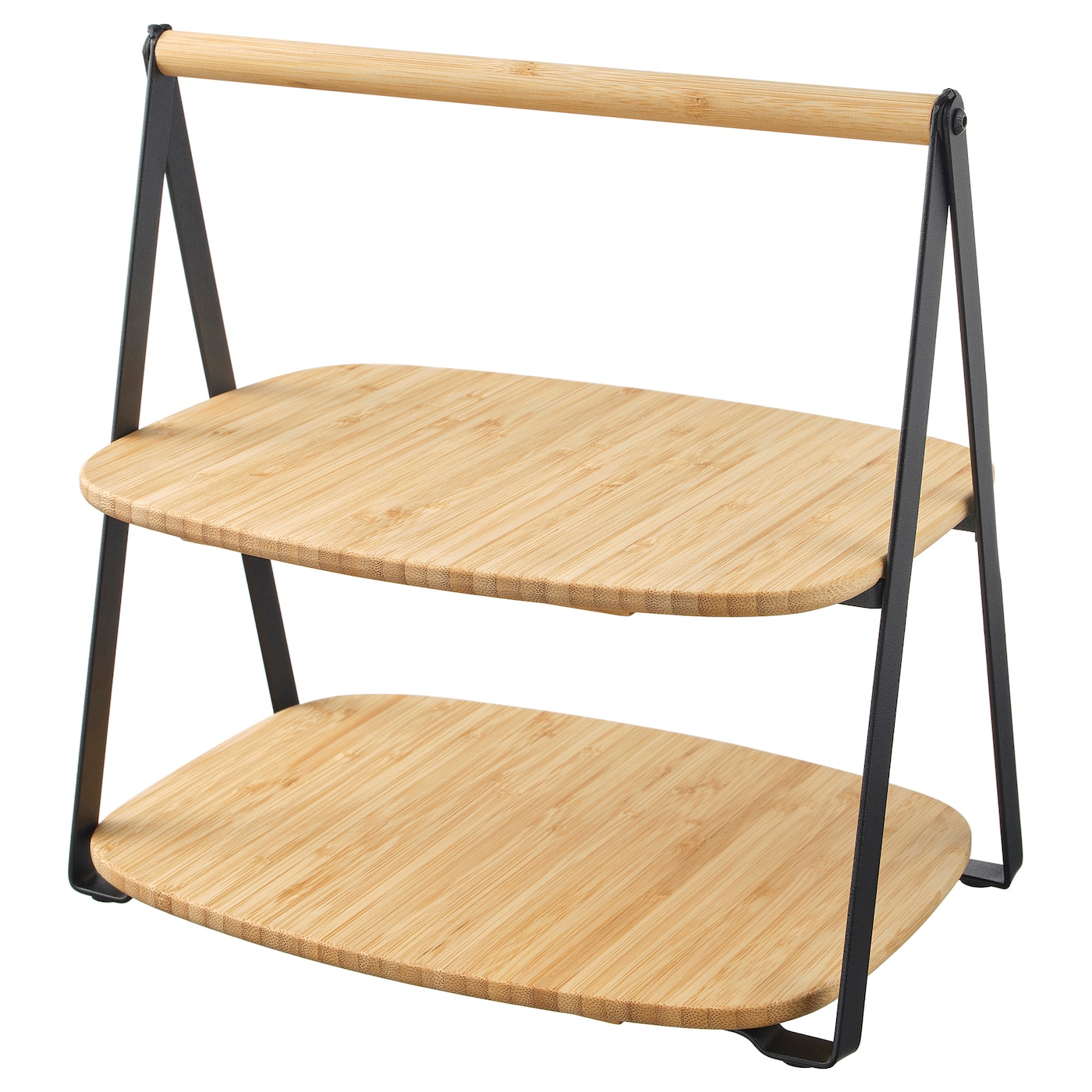 IKEA FULLSPÄCKAD taca do serwowania, bambus/czarny, 28x20 cm
