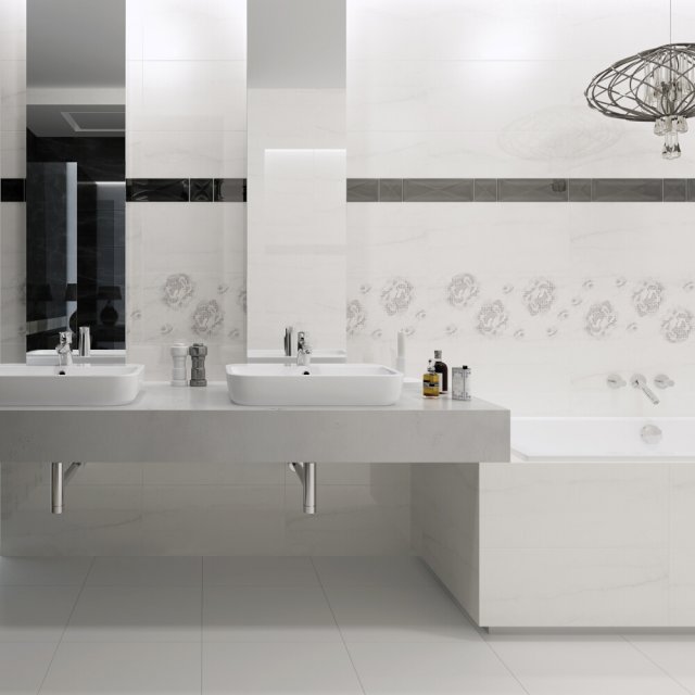 Gres szkliwiony MODERN LINE white satin 42x42 #111 gat. II