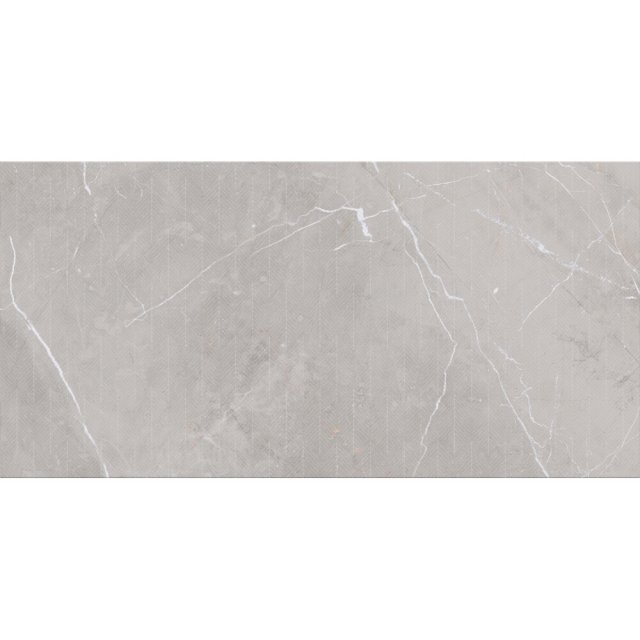 Płytka ścienna inserto ASSIER grey glossy 29,7x60 gat. I