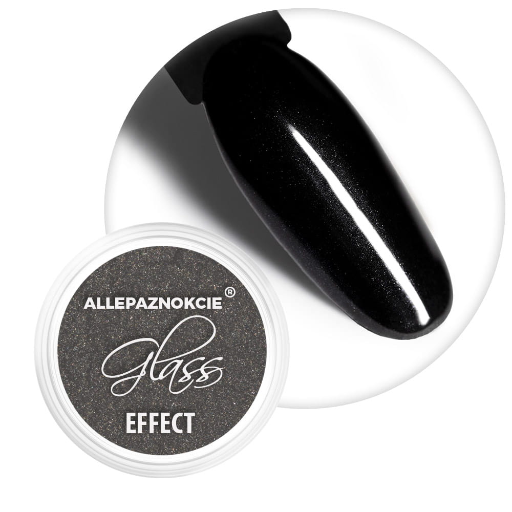 Pyłek lustrzany efekt do zdobień paznokci Glass Effect Allepaznokcie Black Nr 12