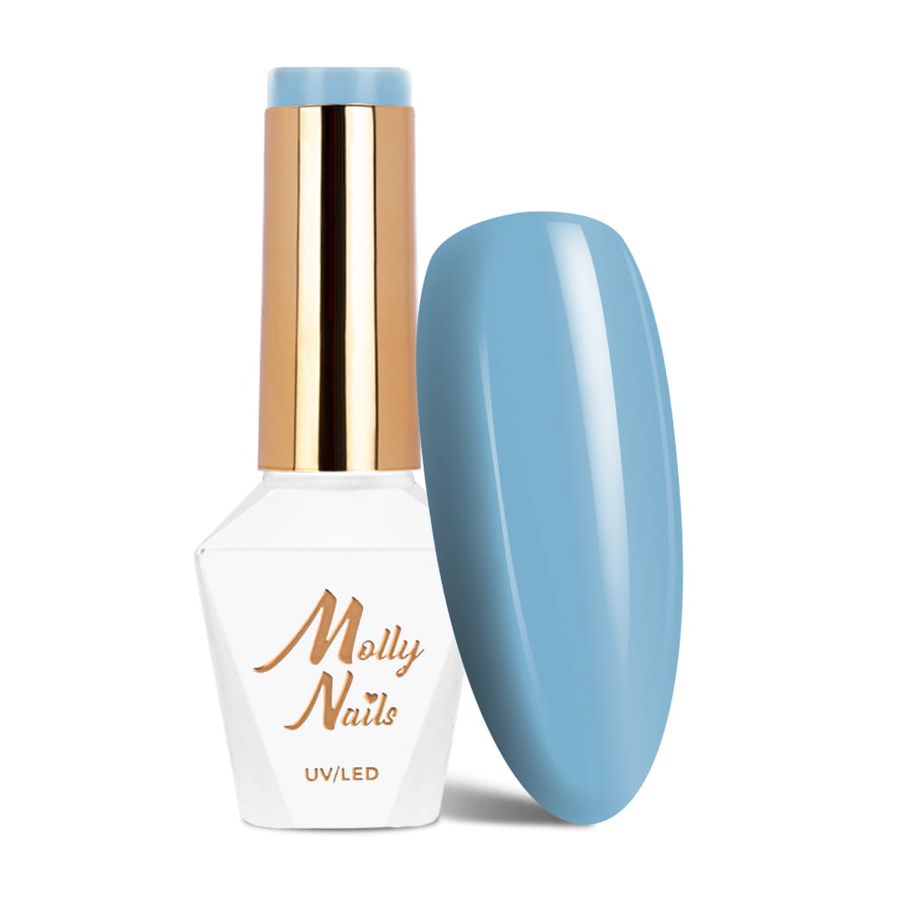 Lakier hybrydowy Molly Nails Blue Sky Baby Blue HEMA/Di-HEMA Free 8g Nr 110