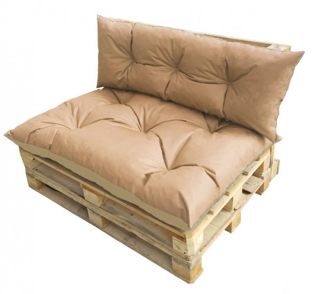 Komplet poduszek ogrodowych na palety 120x80 + 120x40 wz. Beż