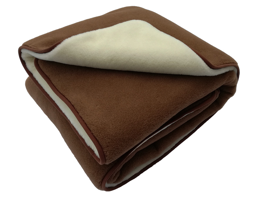 Kołdra wełniana camel ciemny/kaszmir gładki 200x240 (+-5cm)