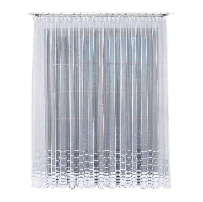 Firana gotowa biała nela wys 250x300cm żakardowa