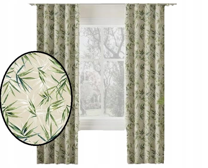 Zasłona liście Junco 240x130 - Eco Wystrój Wnętrz