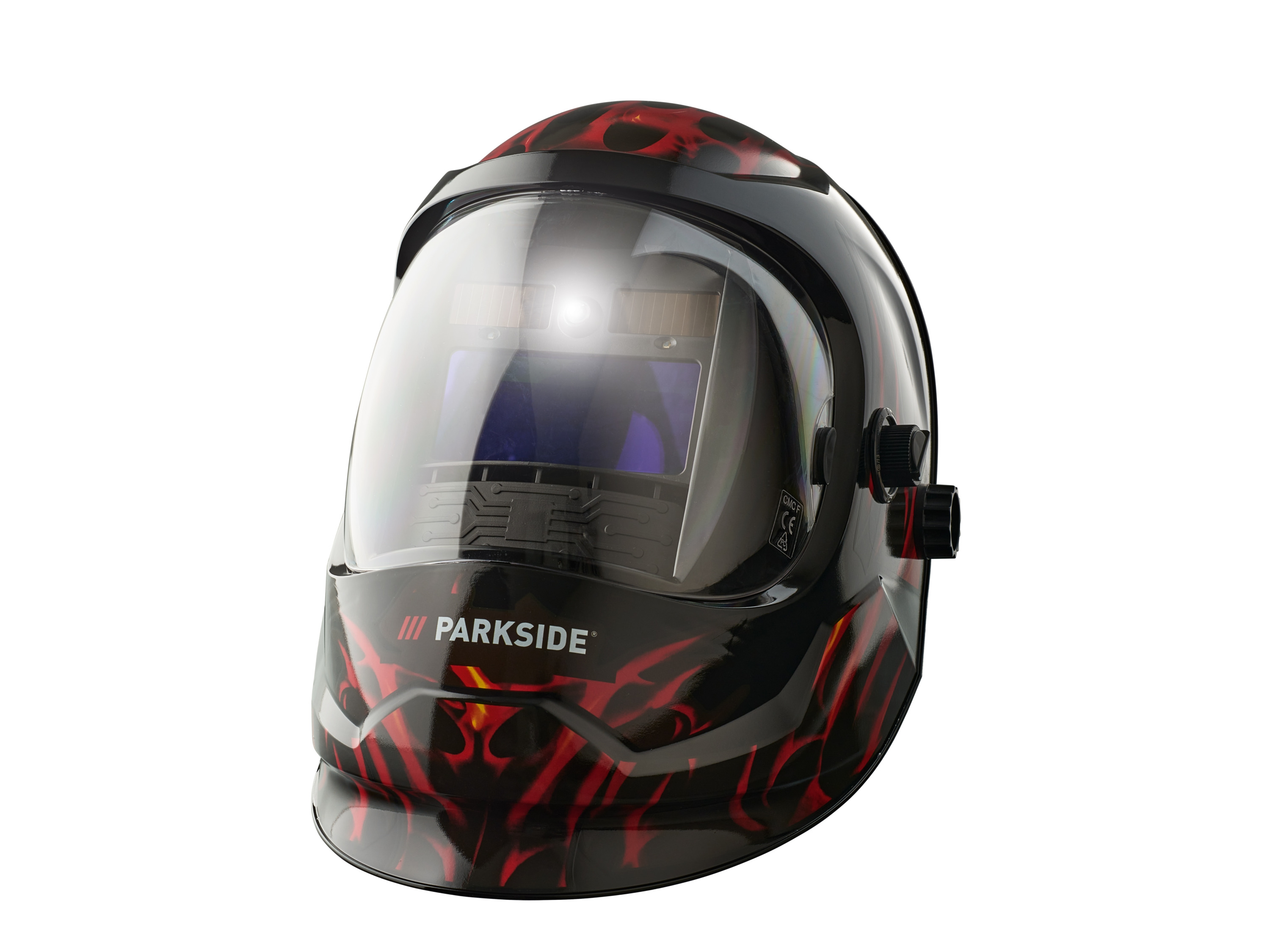 Parkside Przyłbica spawalnicza automatyczna Pshl 2 D1 z diodą LED W płomienie/ czarny