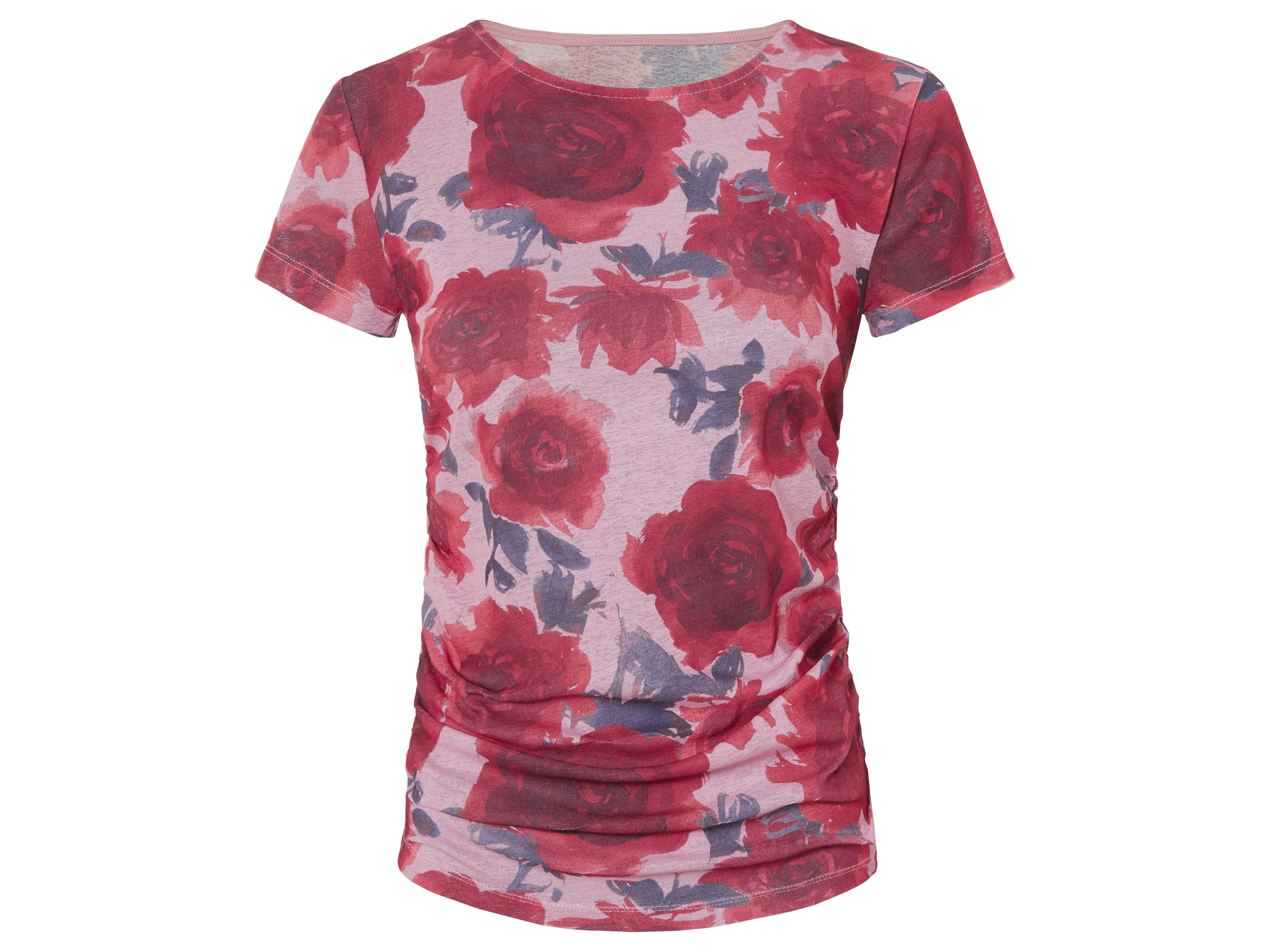 esmara T-shirt damski z tkaniny mesh różowy/czerwony, L44/46