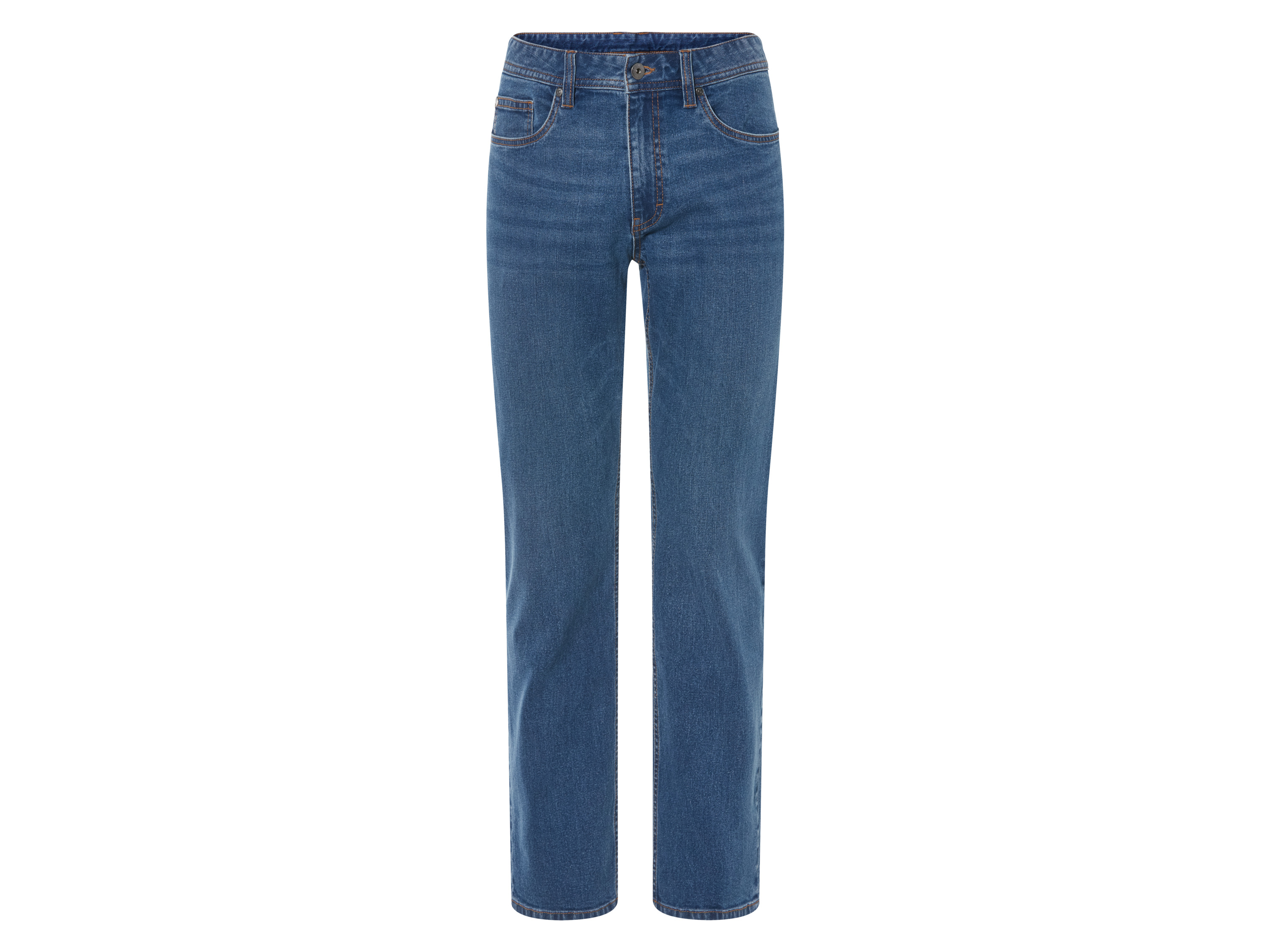 Livergy Jeansy męskie z bawełny, Straight Fit Niebieski, 48 32/32