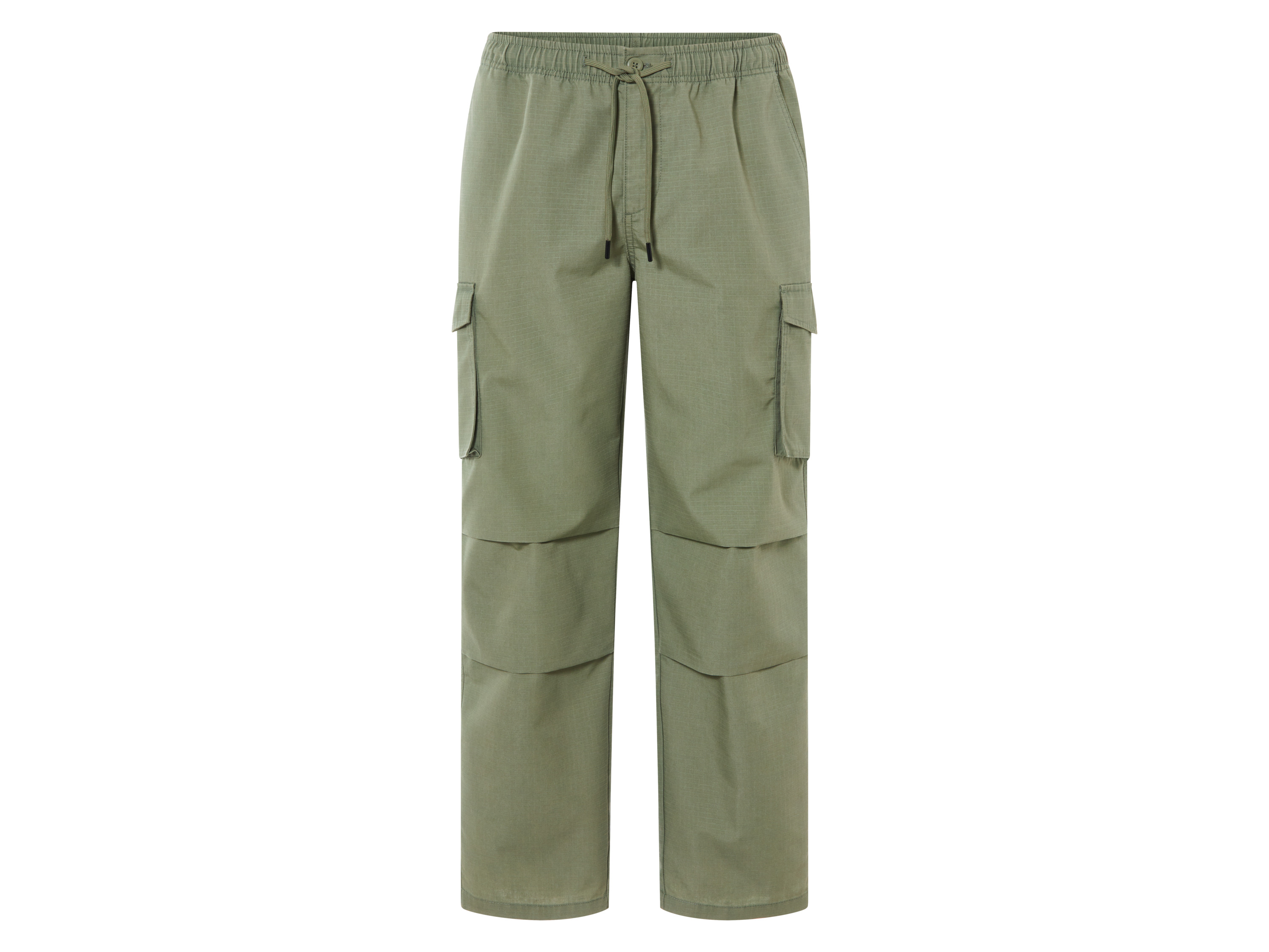Livergy Męskie spodnie cargo, luźny krój, nowoczesny wzór ripstop Khaki, M 48/50