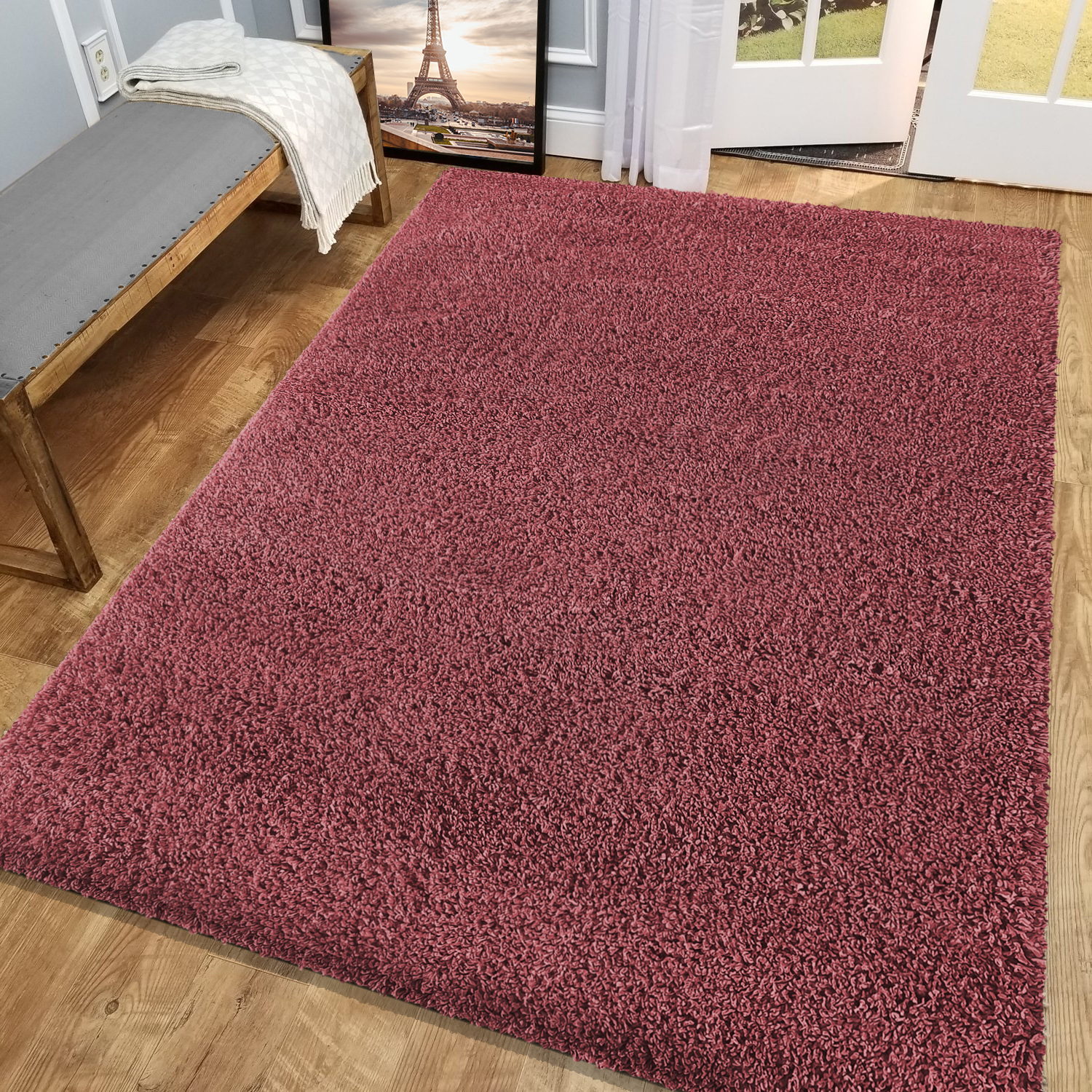 Dywan - 80 x 150 cm - Ceglany - Shaggy - Dywanopol