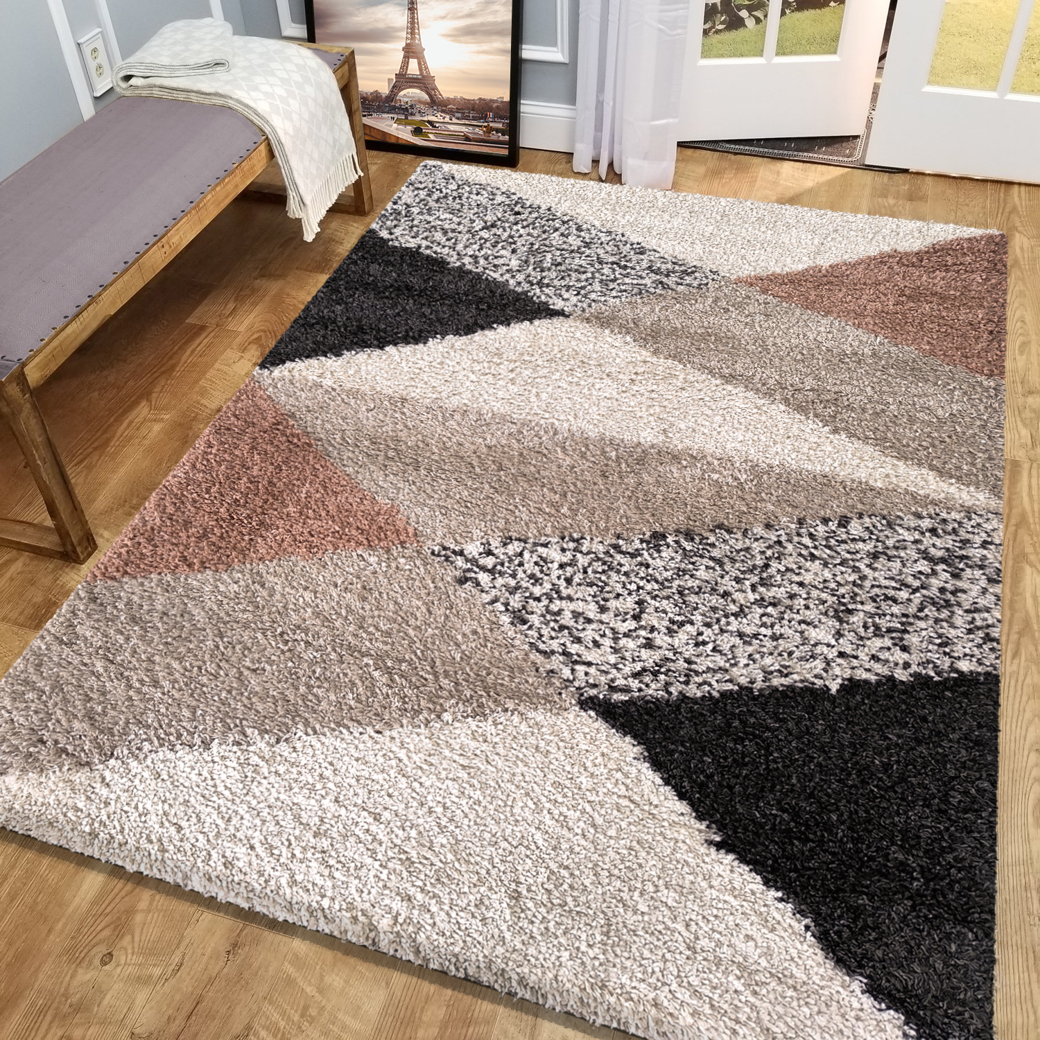 Dywan - 200 x 290 cm - Wielokolorowy - Shaggy - Dywanopol