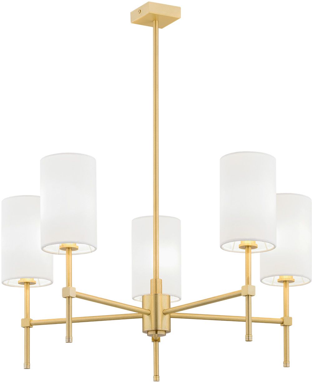 Darmowa Dostawa - Lampa podsufitowa 5x7 W biała-mosiądz Argon Abruzzo 2134
