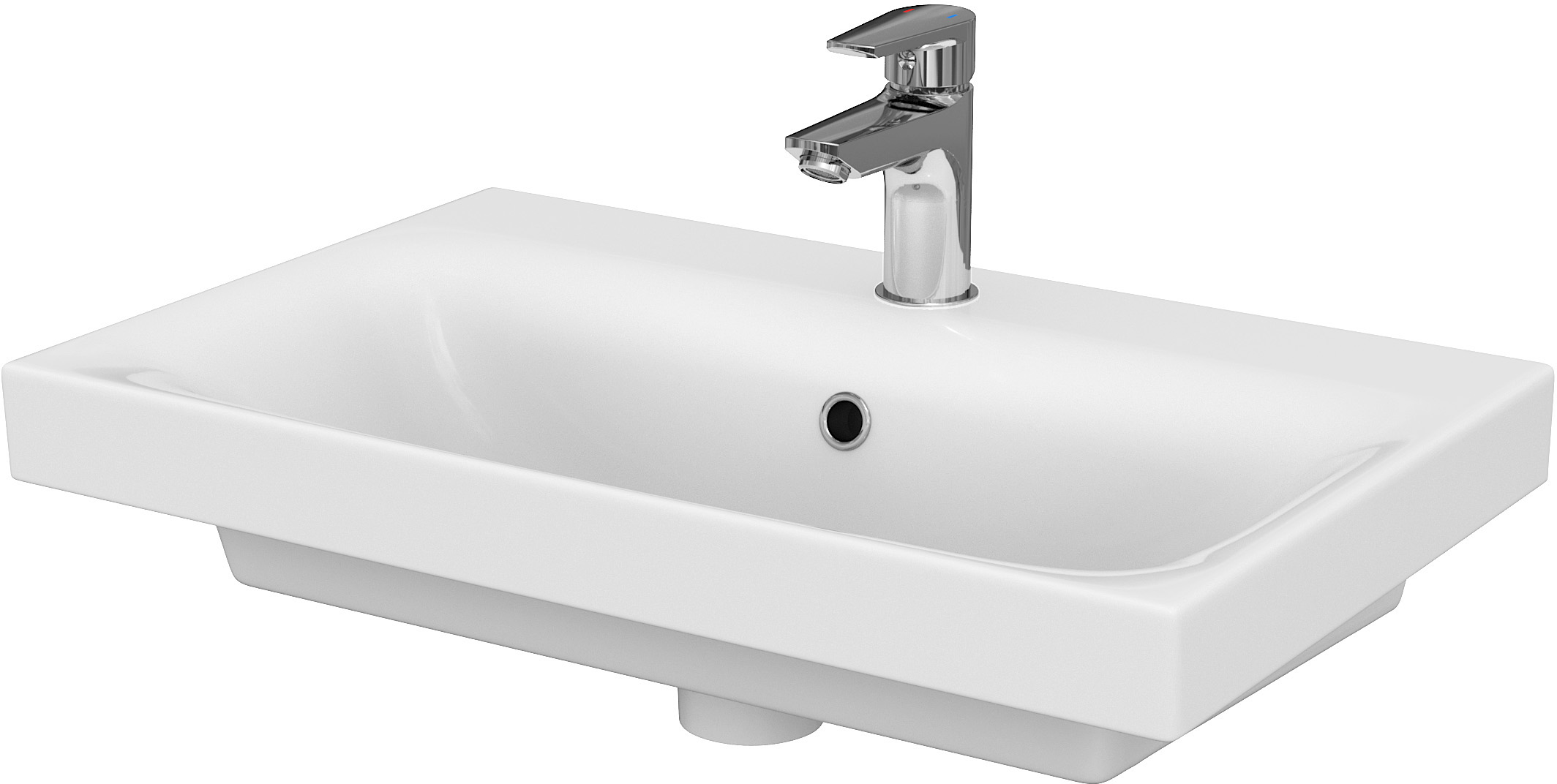 Darmowa Dostawa - Umywalka 60x38 cm prostokątna meblowa biała Cersanit Moduo K116010ECO