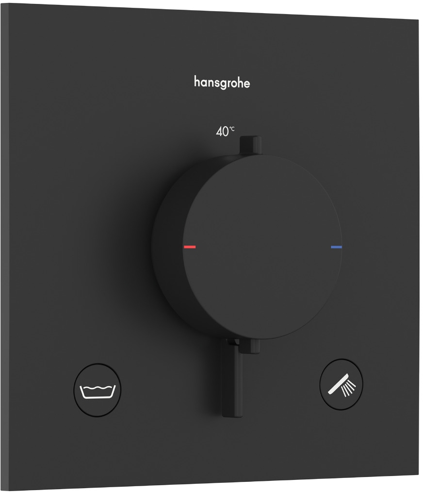Darmowa Dostawa - Bateria wannowo-prysznicowa podtynkowa z termostatem czarna Hansgrohe Ecostat Comfort E 33716670