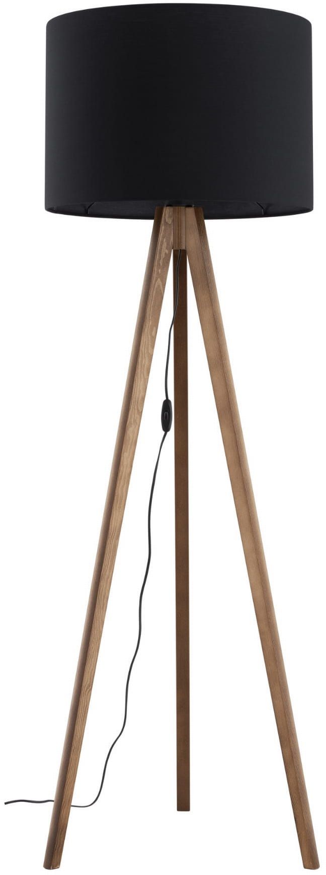 Darmowa Dostawa - Lampa stojąca 1x15 W czarna-drewno TK Lighting Grand 16005