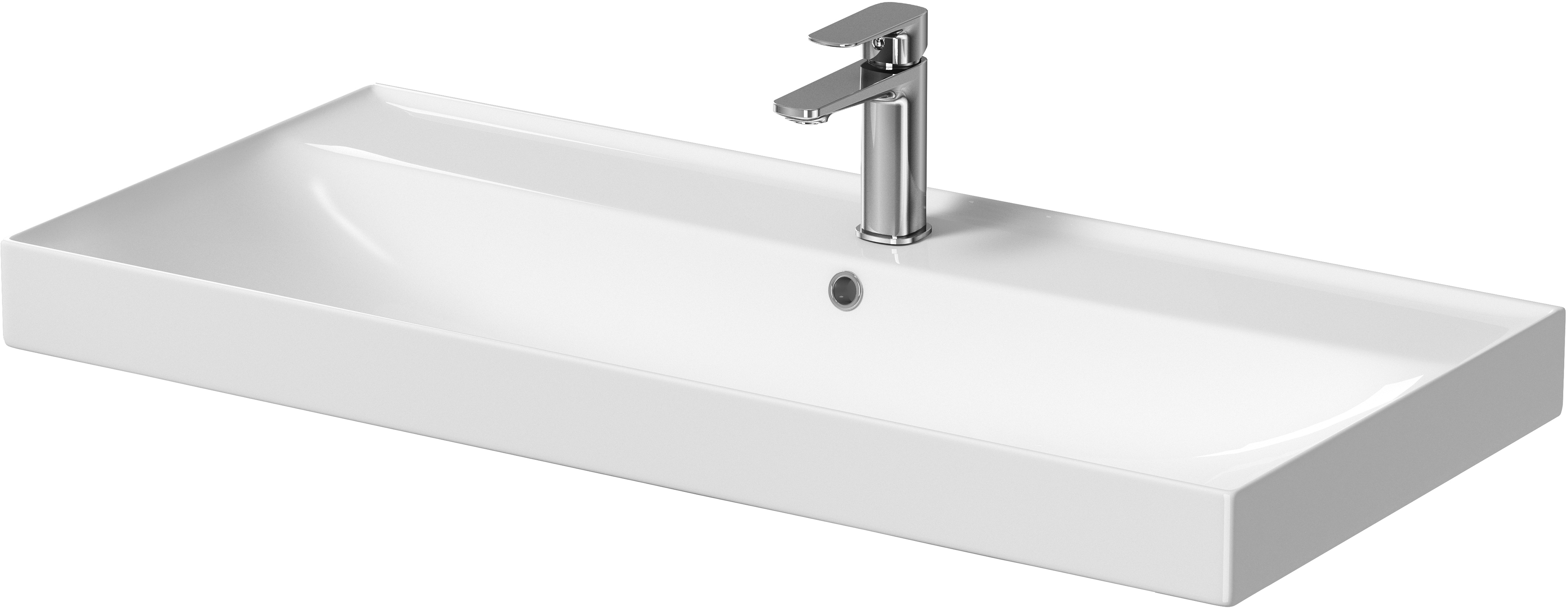 Darmowa Dostawa - Umywalka 100x46 cm prostokątna meblowa biała Cersanit Larga K120011